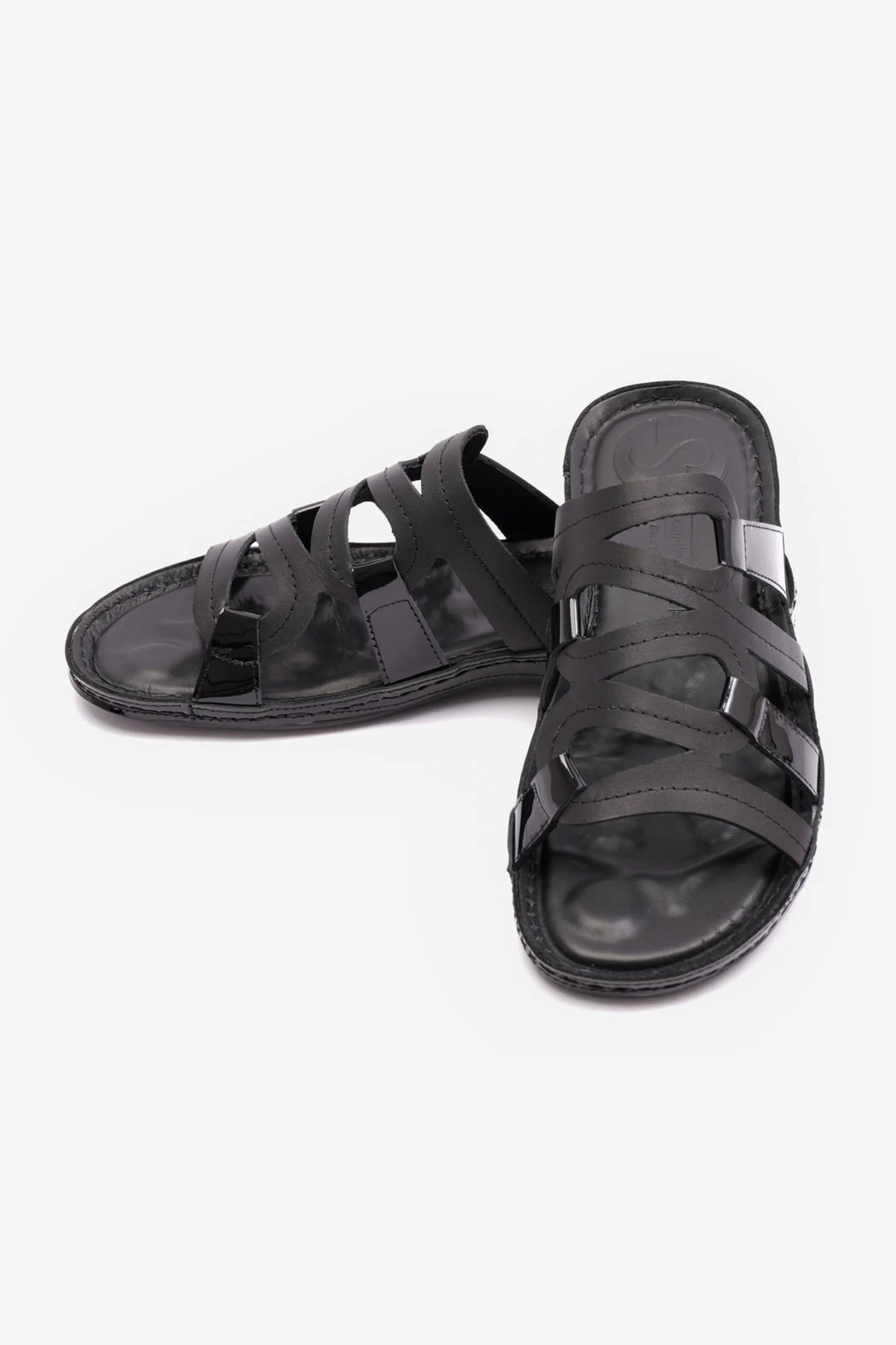 FLAT OUTSOLE COMFORT PLUS LADIES SANDAL BLACK - Seventy7
