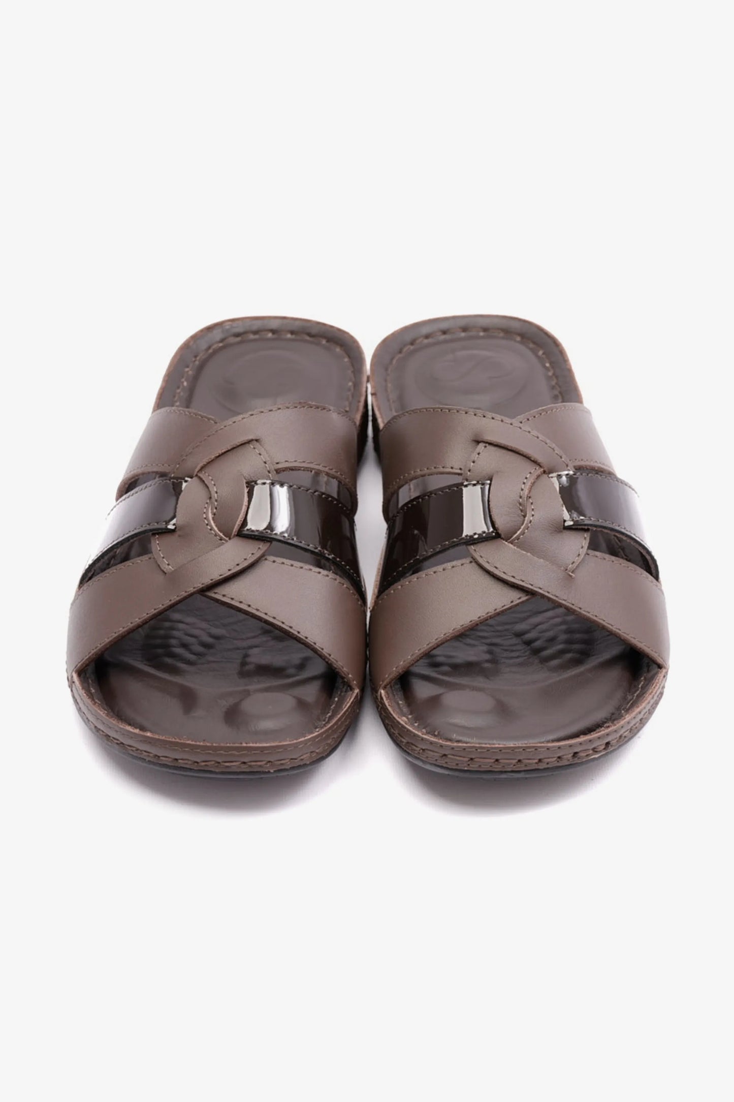SOFT NAPPA FLAT COMFORT PLUS LADIES SANDALS BROWN - Seventy7