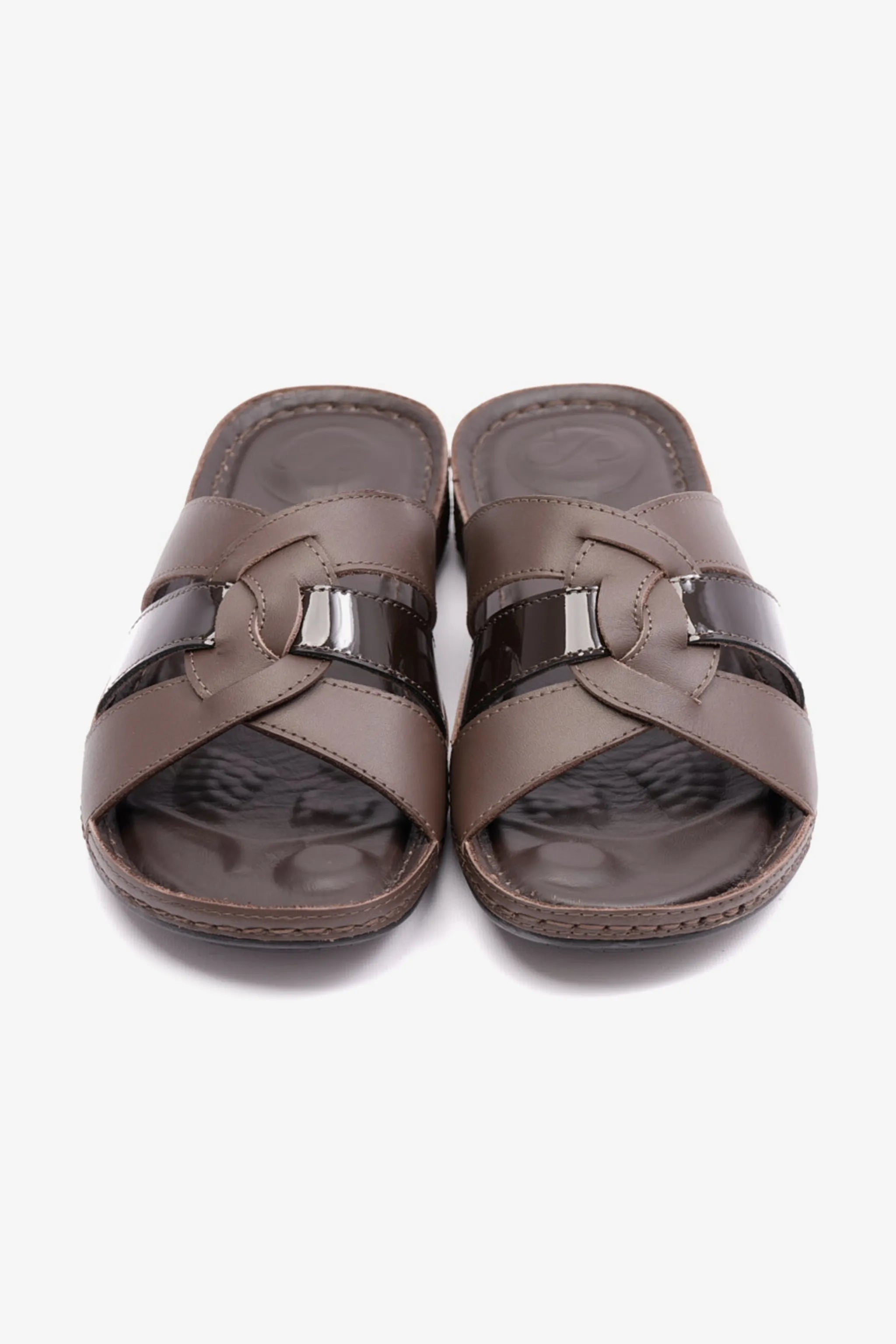 SOFT NAPPA FLAT COMFORT PLUS LADIES SANDALS BROWN - Seventy7