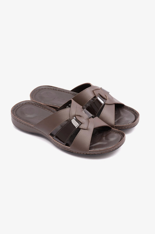 SOFT NAPPA FLAT COMFORT PLUS LADIES SANDALS BROWN - Seventy7