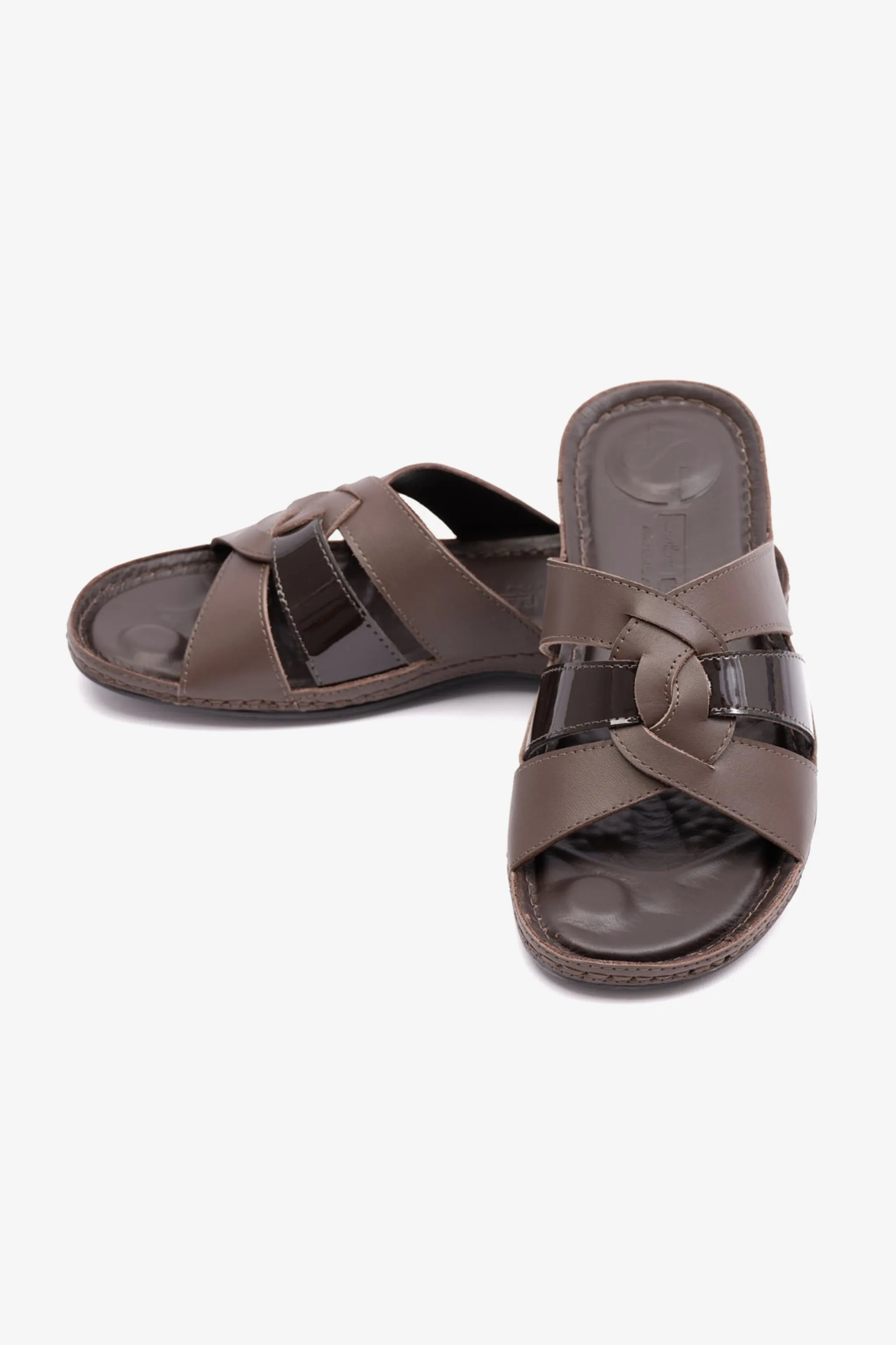 SOFT NAPPA FLAT COMFORT PLUS LADIES SANDALS BROWN - Seventy7