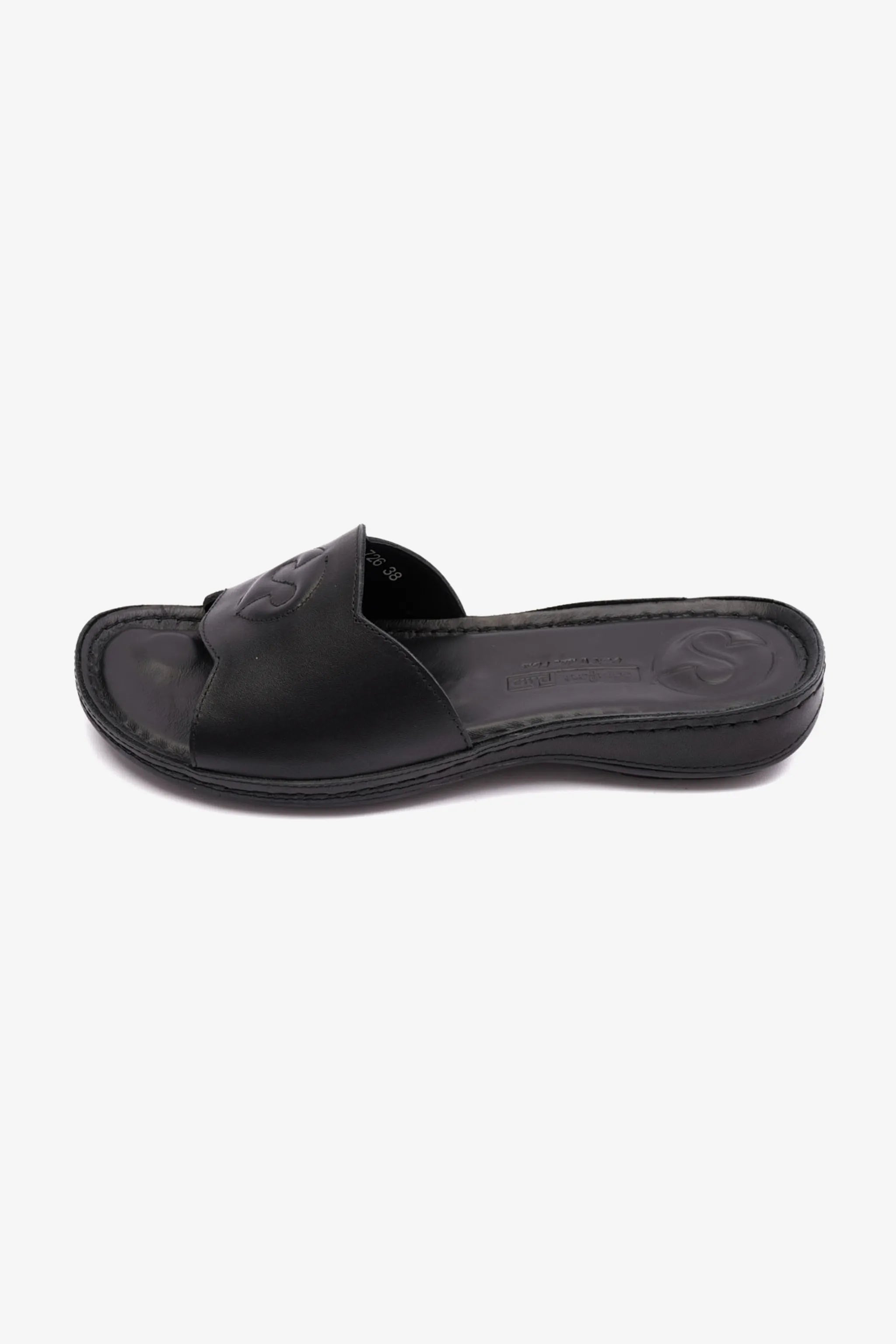 COMFORT PLUS ULTRA MASSAGE POINT SOFT NAPPA LADIES SANDAL BLACK - Seventy7