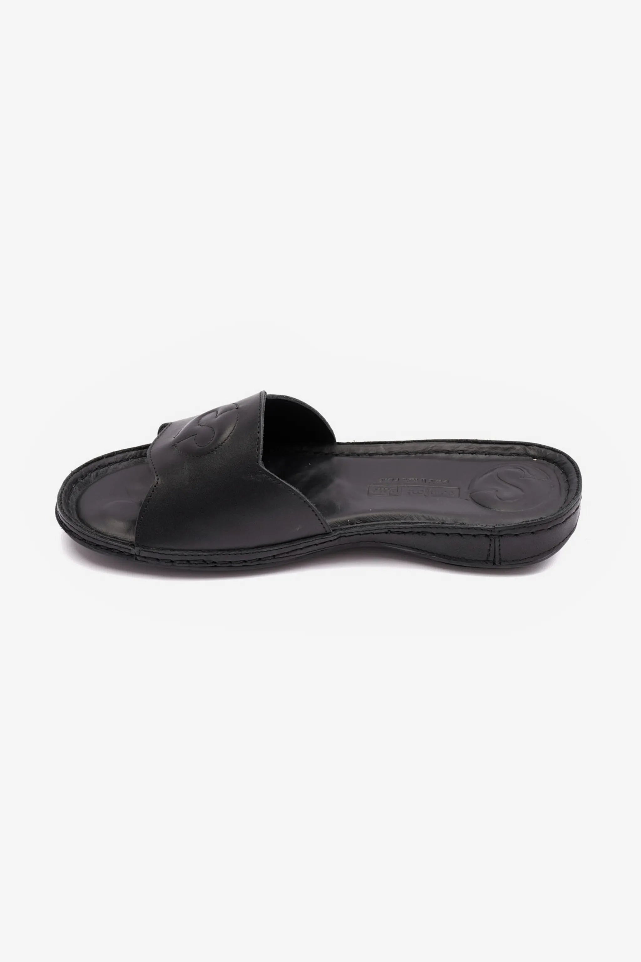 COMFORT PLUS ULTRA MASSAGE POINT SOFT NAPPA LADIES SANDAL BLACK - Seventy7