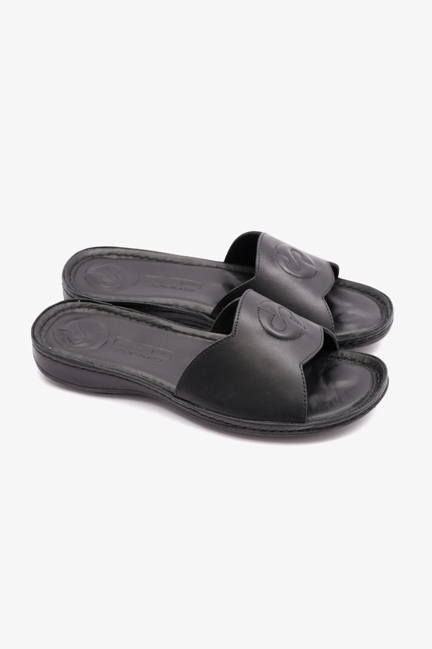 COMFORT PLUS ULTRA MASSAGE POINT SOFT NAPPA LADIES SANDAL BLACK - Seventy7