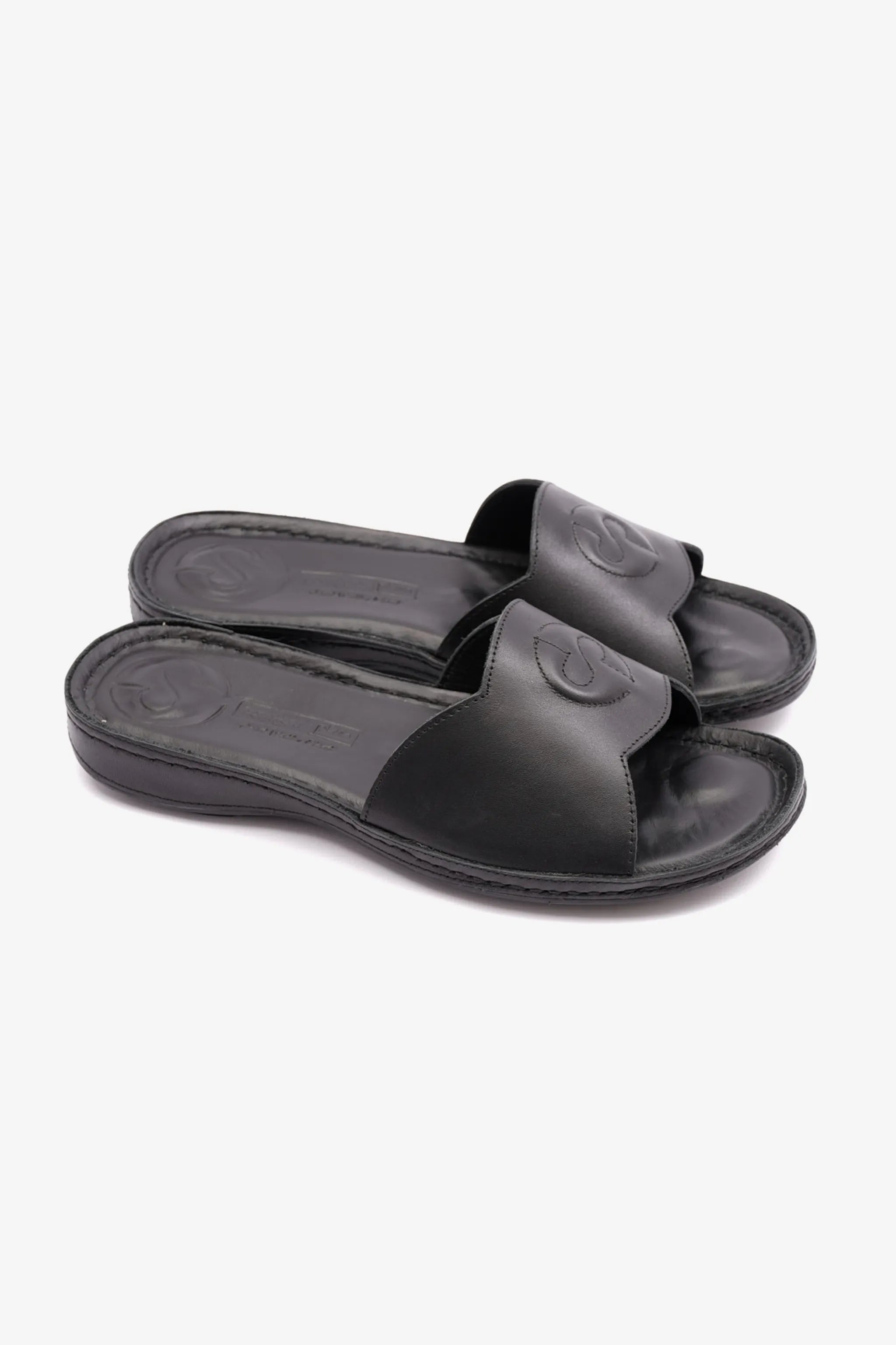 COMFORT PLUS ULTRA MASSAGE POINT SOFT NAPPA LADIES SANDAL BLACK - Seventy7