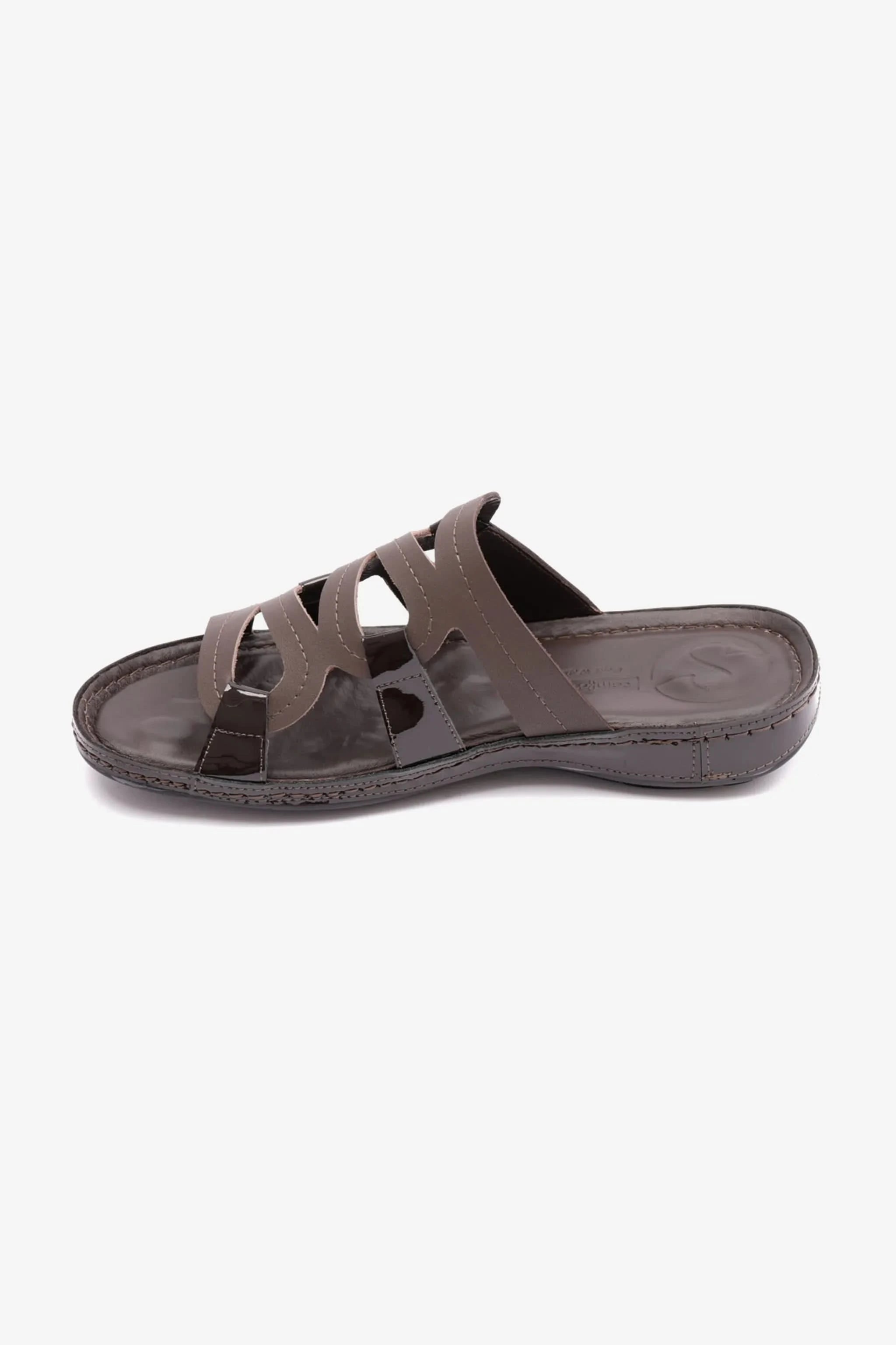 FLAT OUTSOLE COMFORT PLUS LADIES SANDAL BROWN - Seventy7