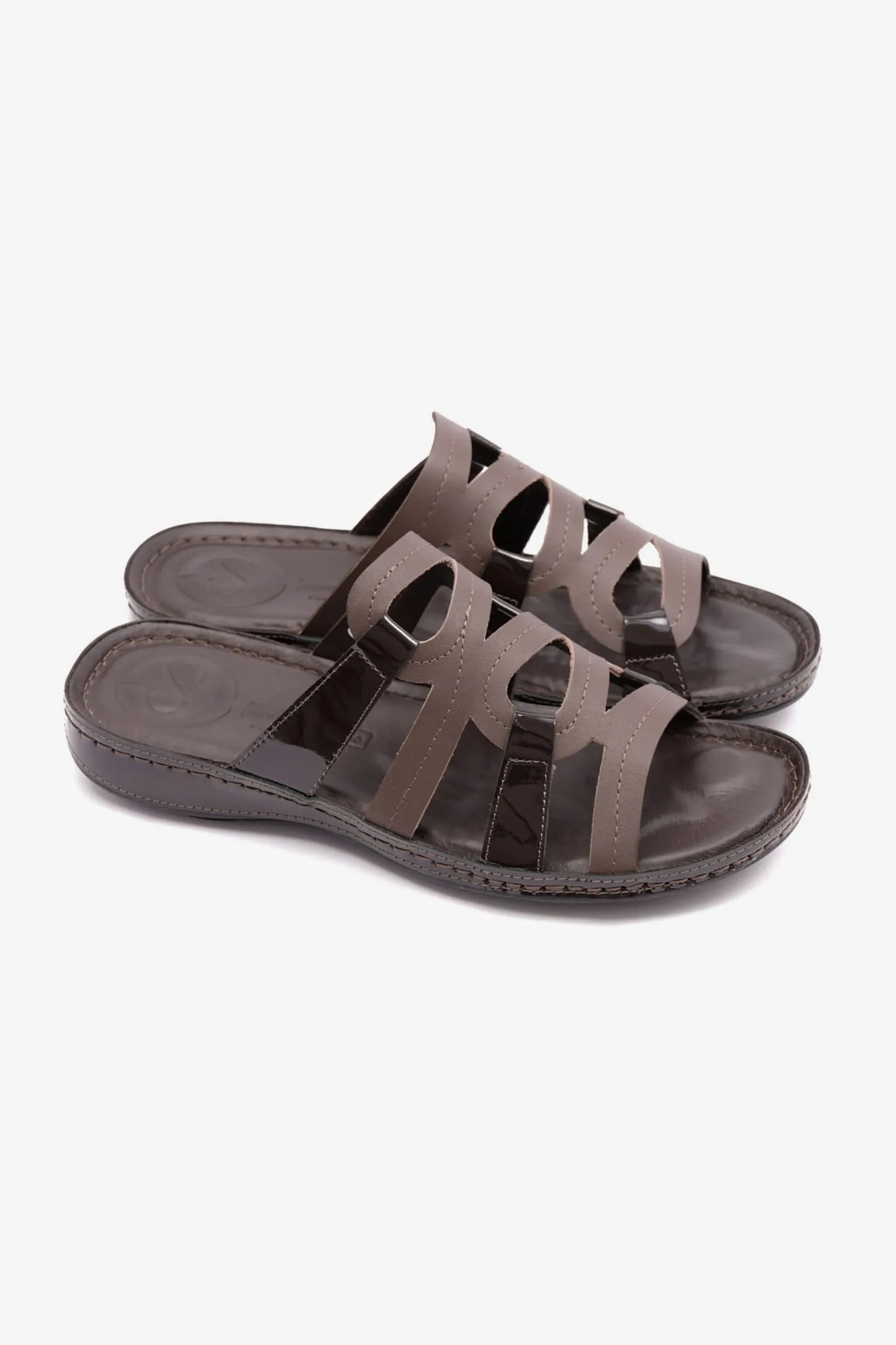 FLAT OUTSOLE COMFORT PLUS LADIES SANDAL BROWN - Seventy7