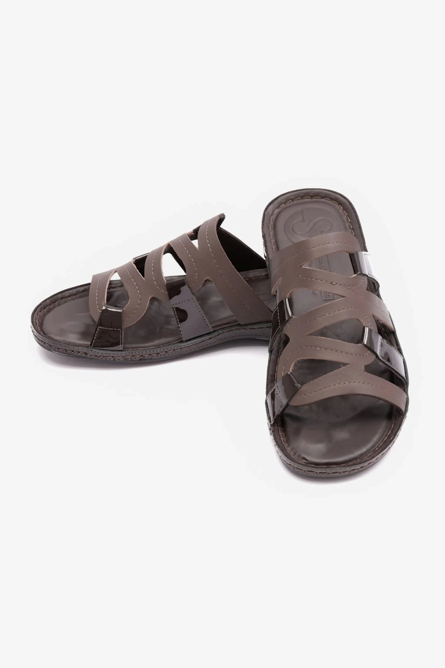 FLAT OUTSOLE COMFORT PLUS LADIES SANDAL BROWN - Seventy7