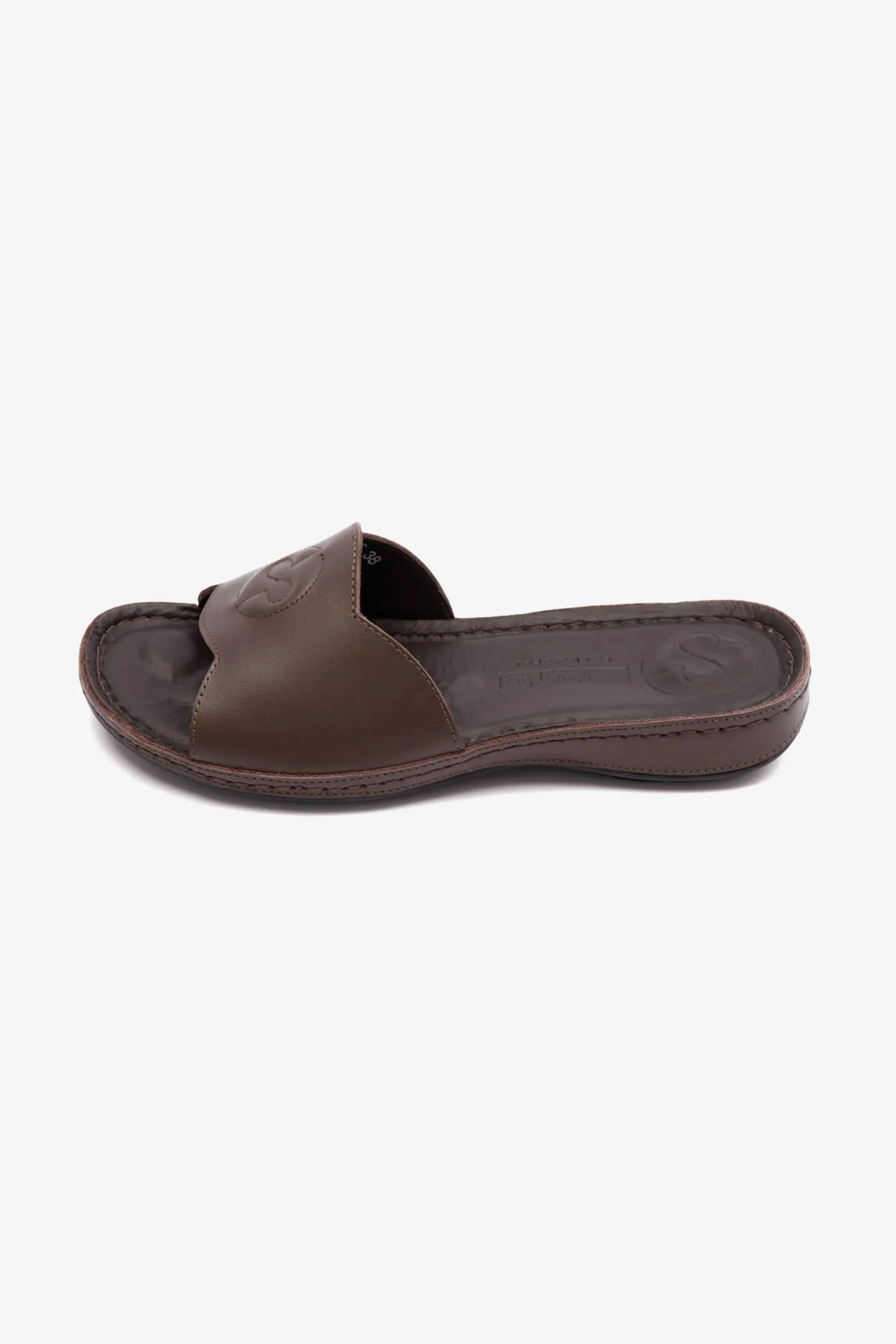 COMFORT PLUS ULTRA MASSAGE POINT SOFT NAPPA LADIES SANDAL BROWN - Seventy7
