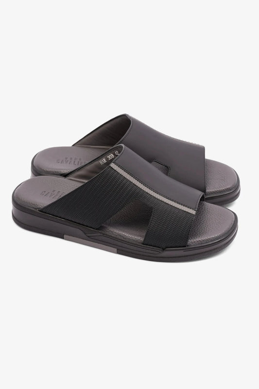UOMO CAVALIER MENS ARABIC EXTRA CUSHIONED SANDALS BLACK - Seventy7
