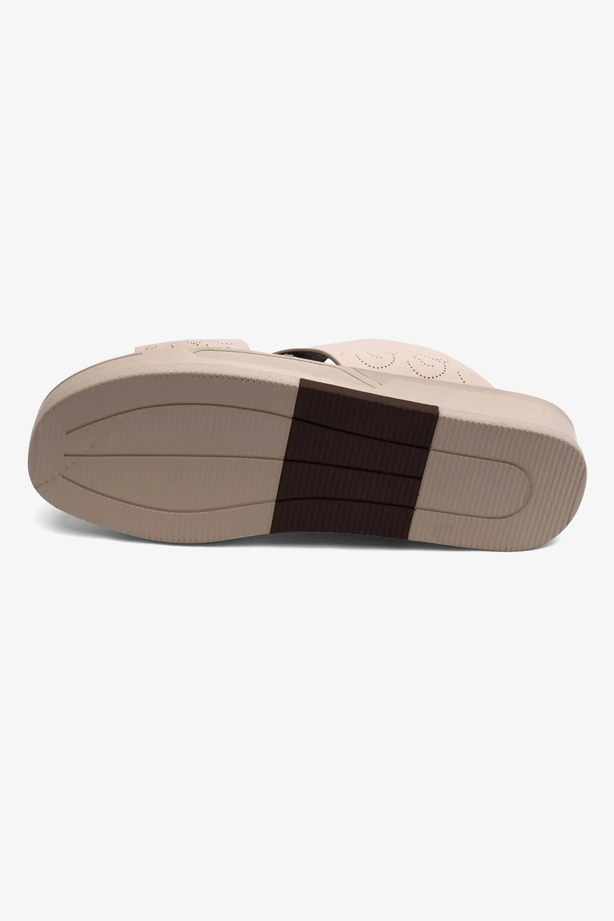UOMO CAVALIER MENS ARABIC STYLISH TRIM SANDALS CREAM - Seventy7