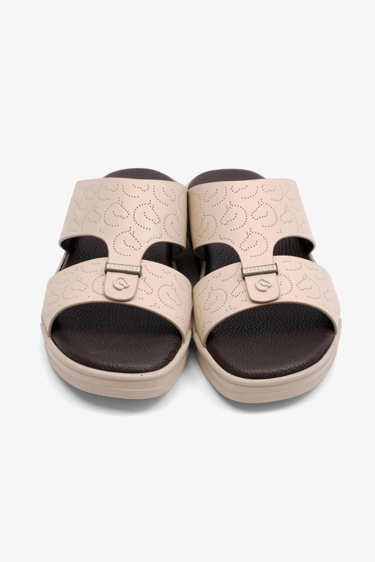UOMO CAVALIER MENS ARABIC STYLISH TRIM SANDALS CREAM - Seventy7