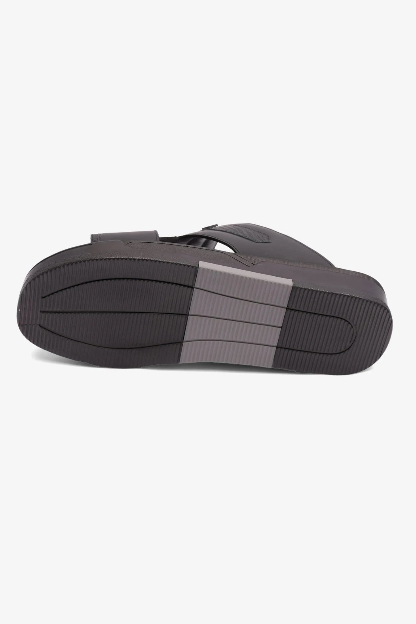 UOMO CAVALIER EXTRA CUSHIONED STYLISH TRIM MENS SANDALS BLACK - Seventy7