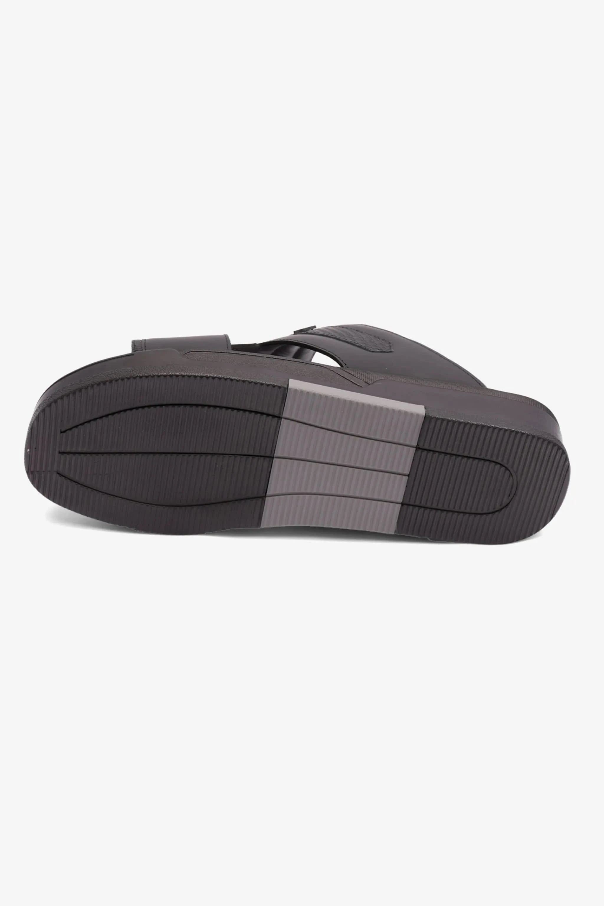 UOMO CAVALIER EXTRA CUSHIONED STYLISH TRIM MENS SANDALS BLACK - Seventy7