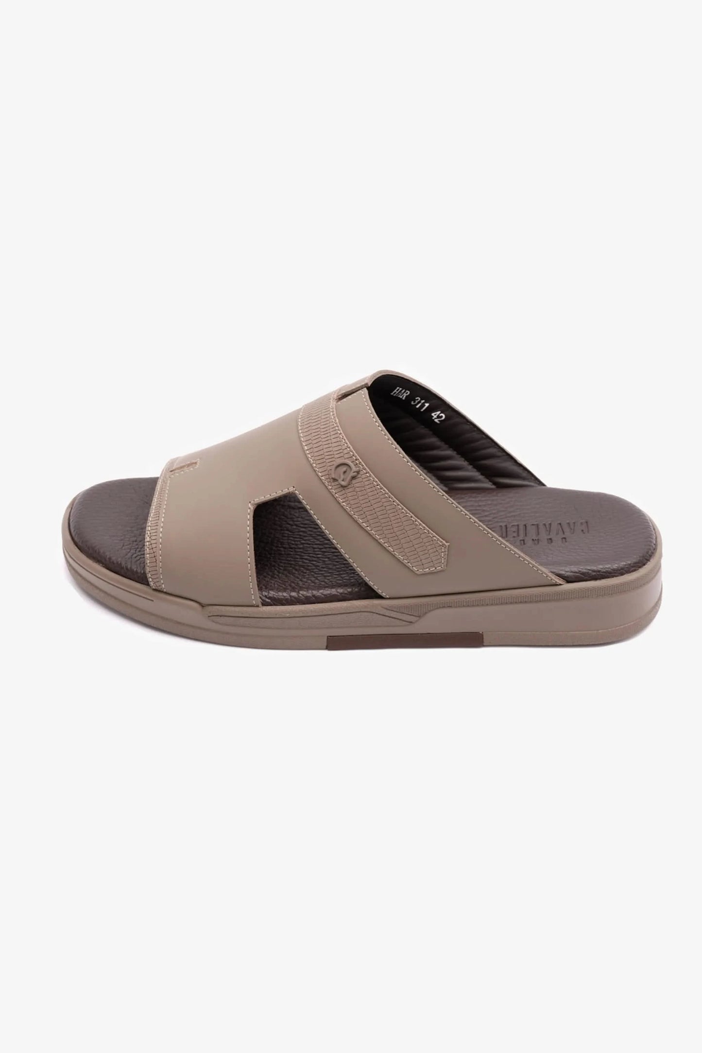 UOMO CAVALIER EXTRA CUSHIONED STYLISH TRIM MENS SANDALS STONE - Seventy7