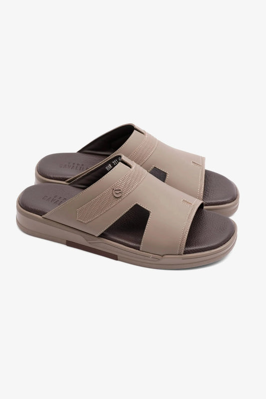 UOMO CAVALIER EXTRA CUSHIONED STYLISH TRIM MENS SANDALS STONE - Seventy7