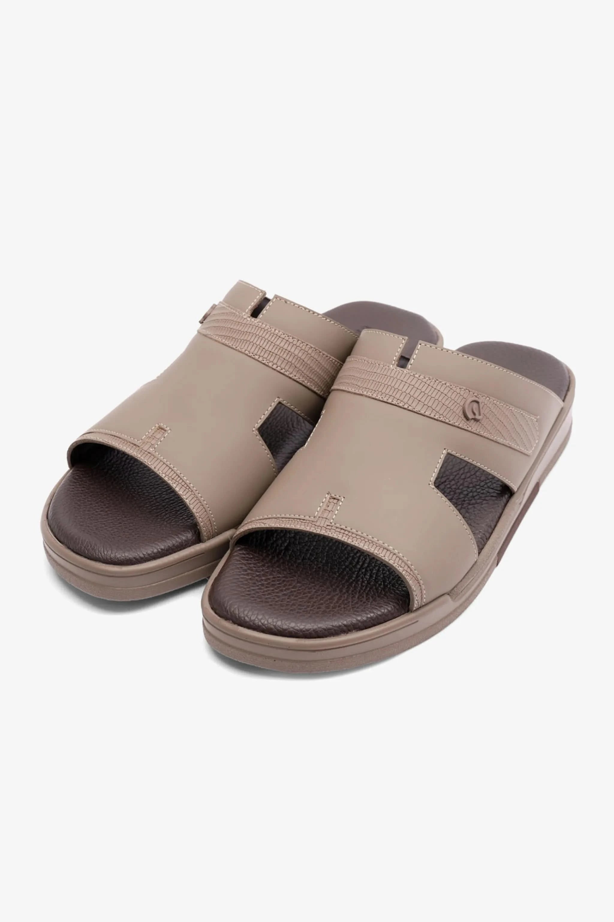 UOMO CAVALIER EXTRA CUSHIONED STYLISH TRIM MENS SANDALS STONE - Seventy7
