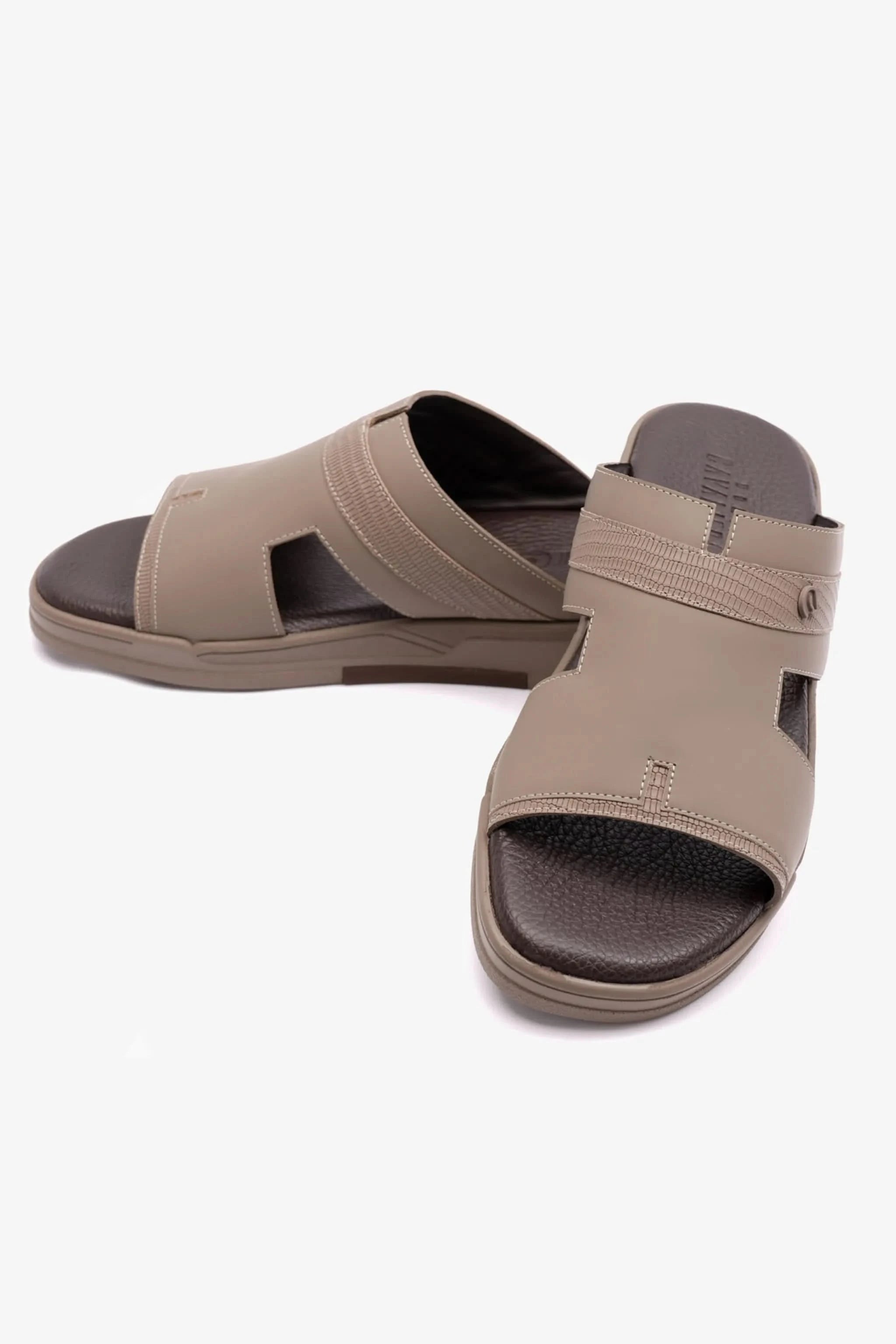 UOMO CAVALIER EXTRA CUSHIONED STYLISH TRIM MENS SANDALS STONE - Seventy7