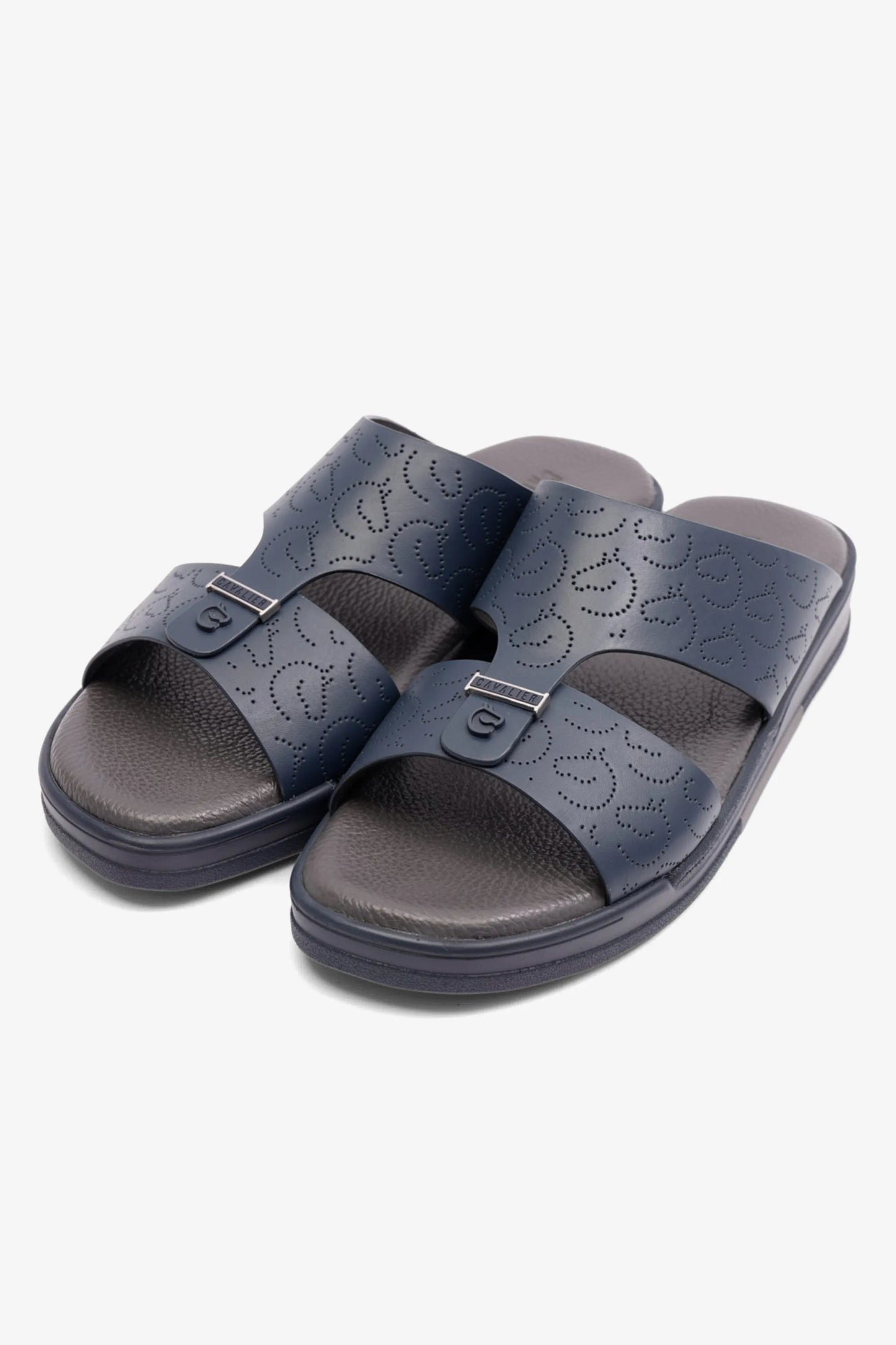 UOMO CAVALIER MENS ARABIC STYLISH TRIM SANDALS NAVY - Seventy7