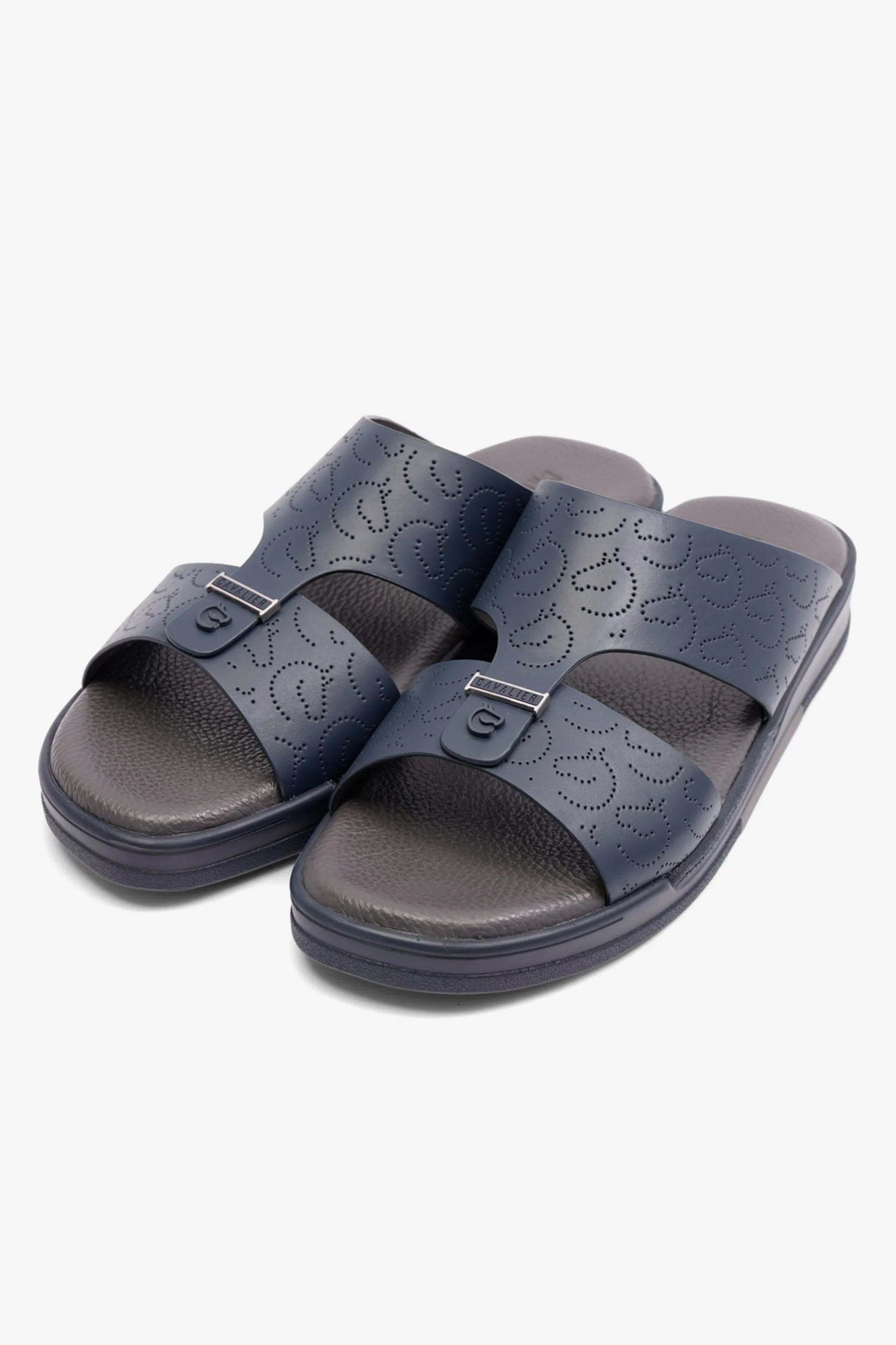 UOMO CAVALIER MENS ARABIC STYLISH TRIM SANDALS NAVY - Seventy7