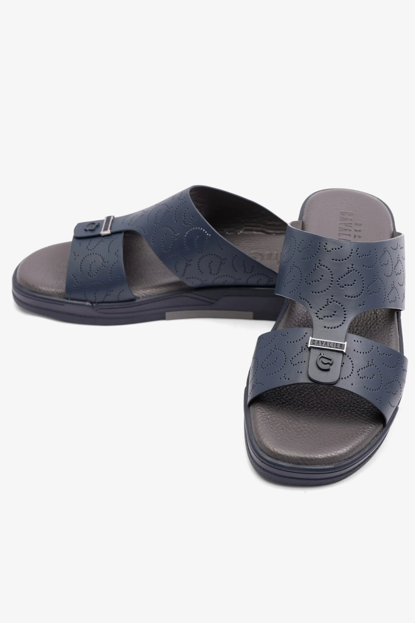 UOMO CAVALIER MENS ARABIC STYLISH TRIM SANDALS NAVY - Seventy7