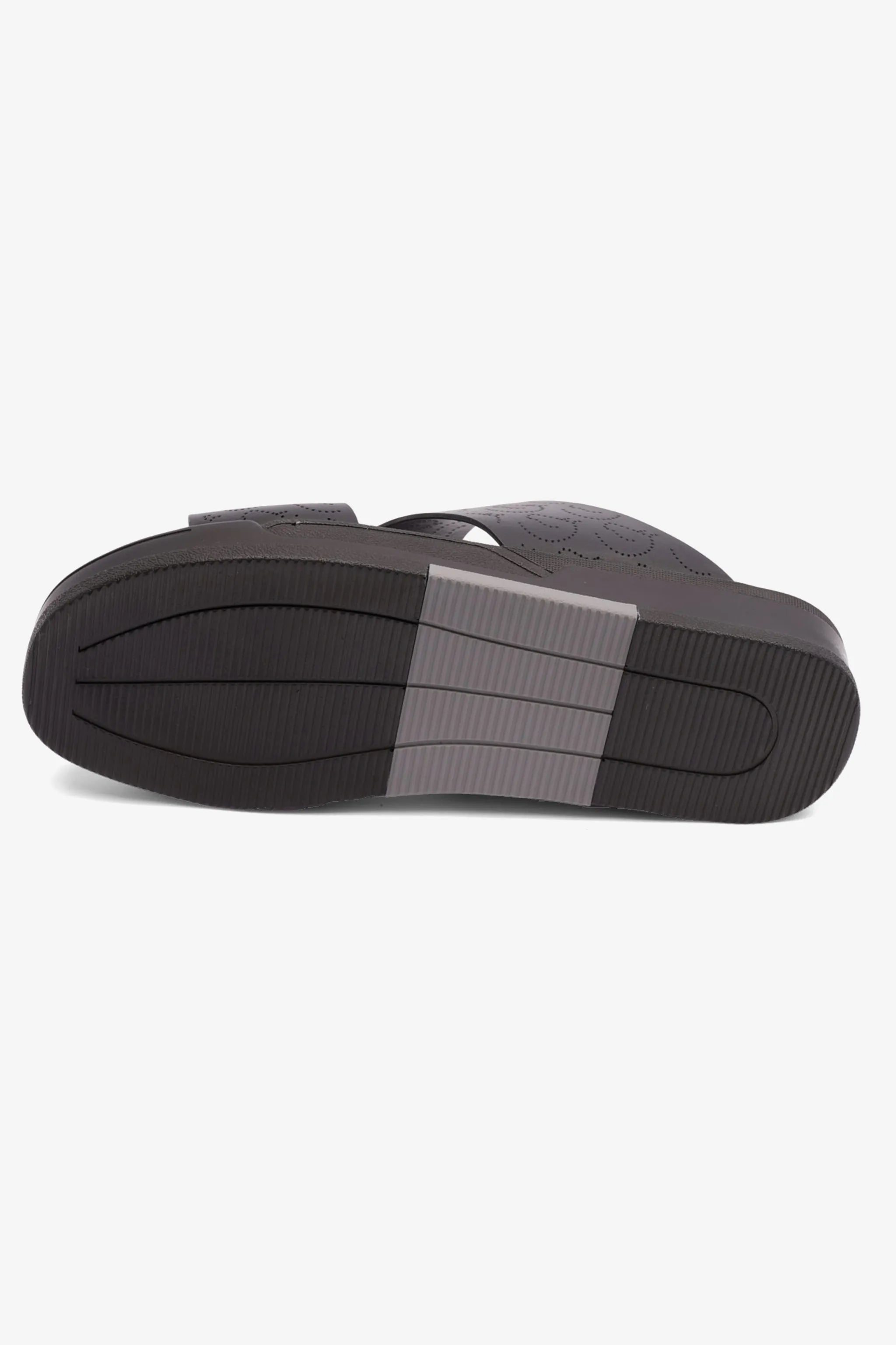 UOMO CAVALIER MENS ARABIC STYLISH TRIM SANDALS BLACK - Seventy7