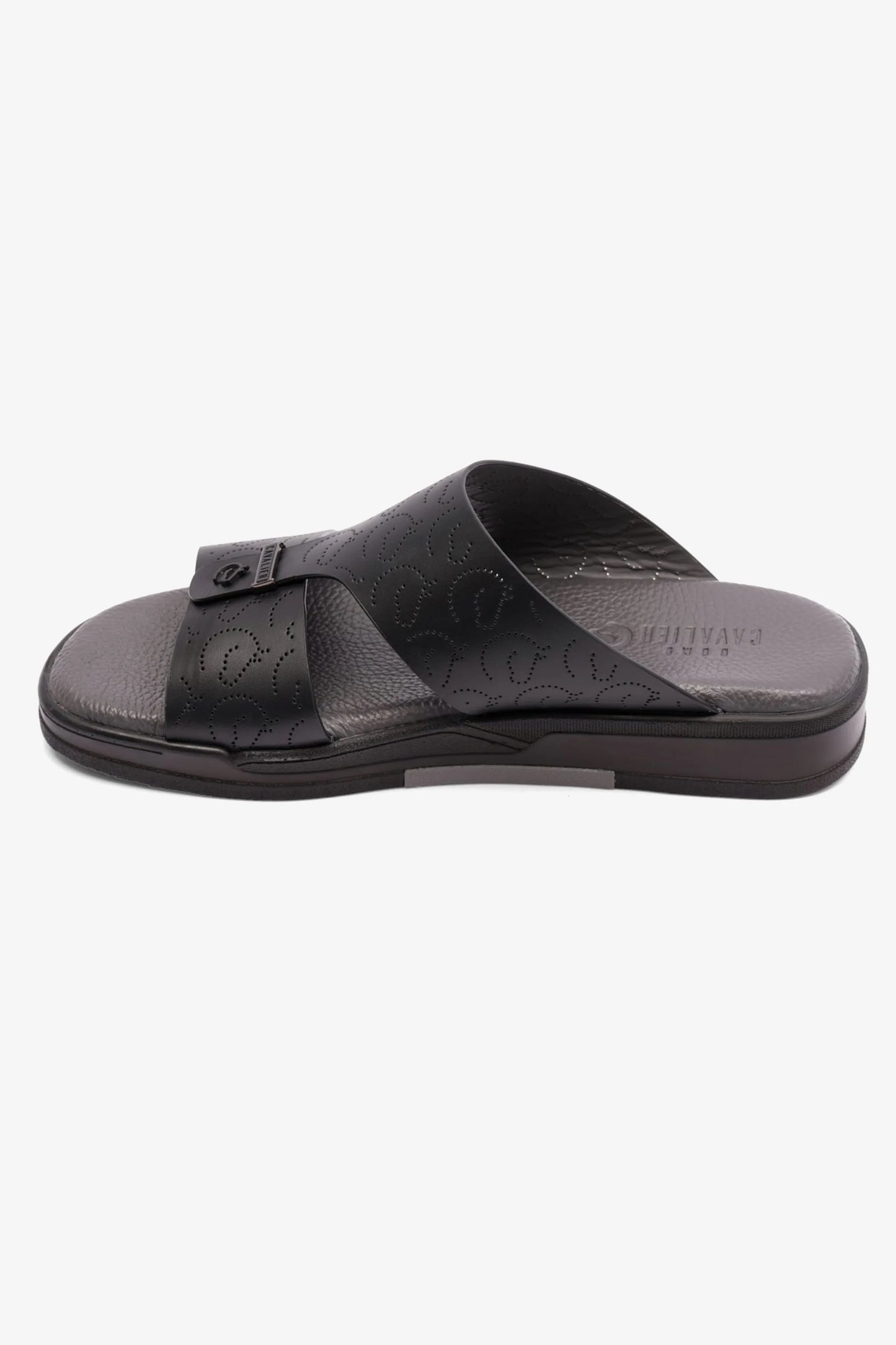 UOMO CAVALIER MENS ARABIC STYLISH TRIM SANDALS BLACK - Seventy7