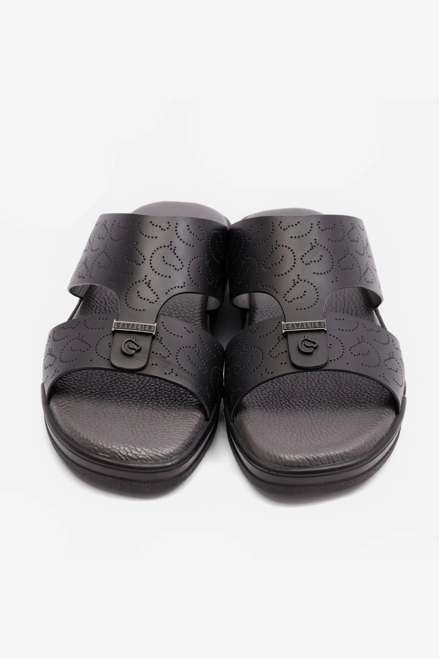 UOMO CAVALIER MENS ARABIC STYLISH TRIM SANDALS BLACK - Seventy7