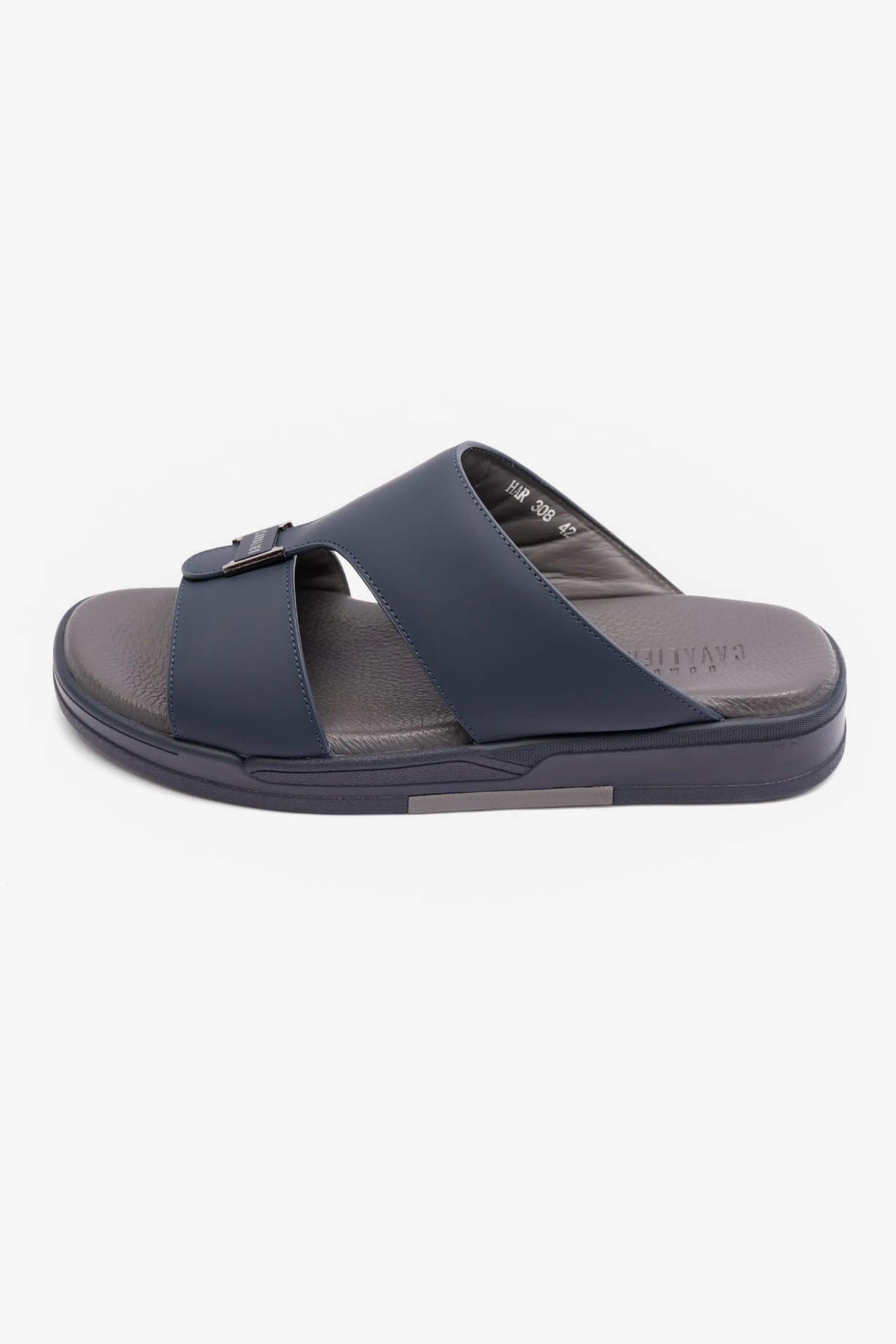 UOMO CAVALIER MENS ARABIC MATTE LEATHER SANDALS NAVY - Seventy7
