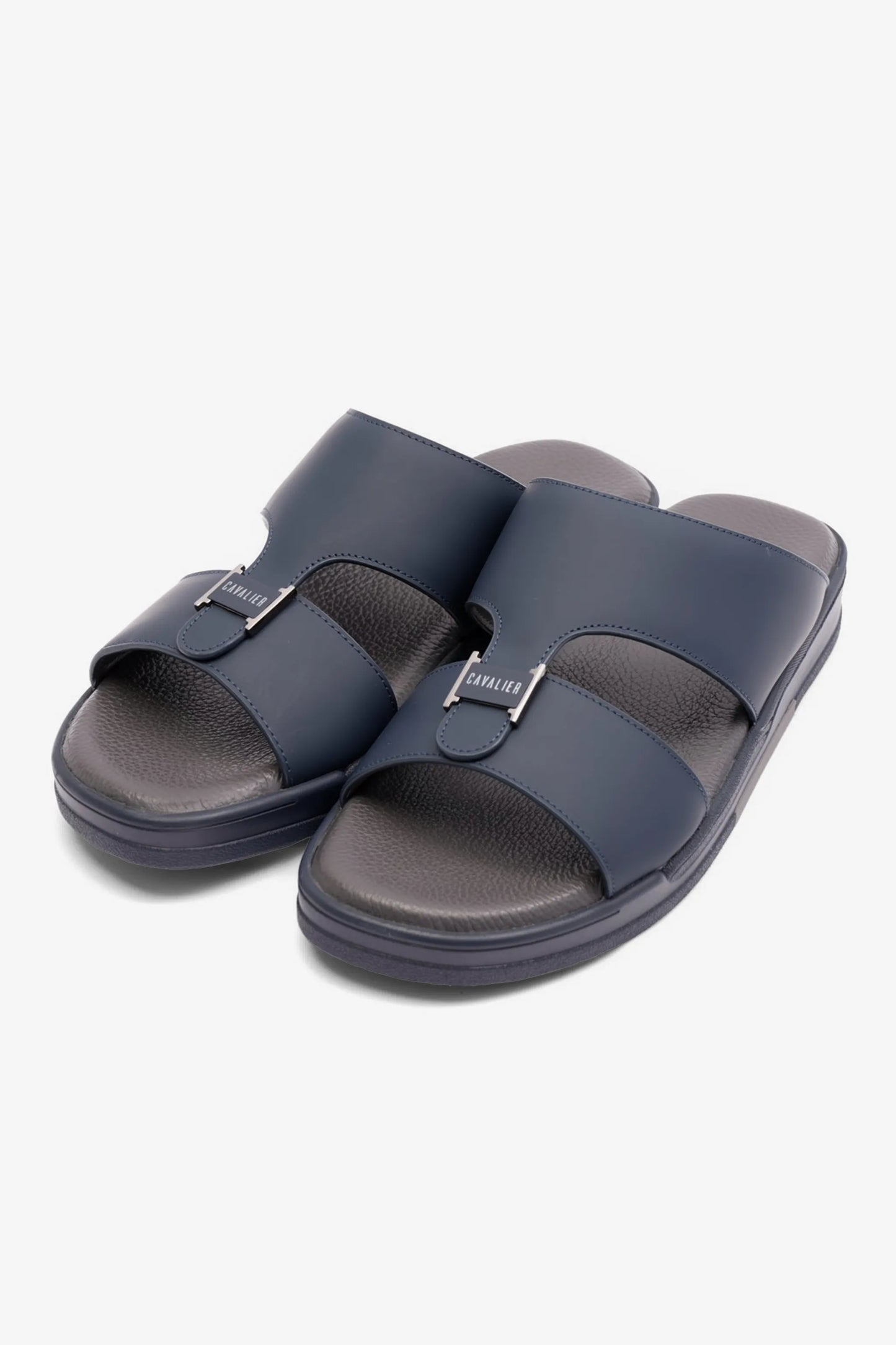 UOMO CAVALIER MENS ARABIC MATTE LEATHER SANDALS NAVY - Seventy7