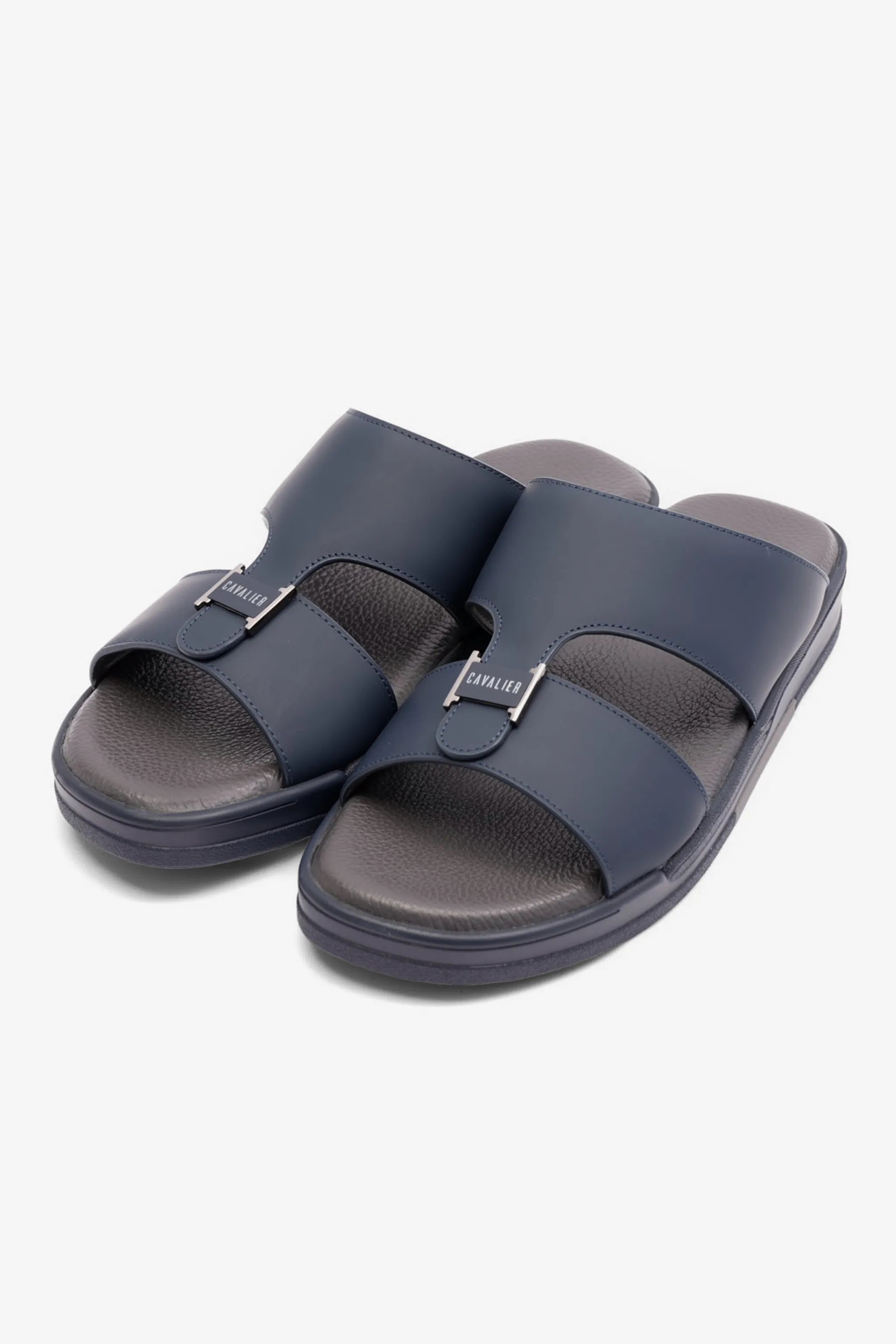 UOMO CAVALIER MENS ARABIC MATTE LEATHER SANDALS NAVY - Seventy7