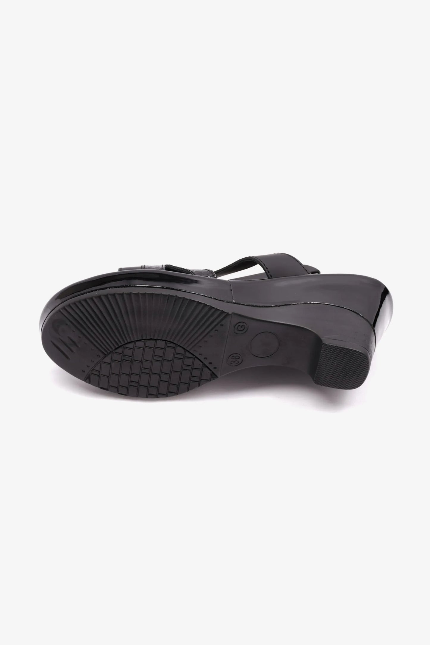 HIGH HEELS COMFORT PLUS MATT LEATHER LADIES SANDAL BLACK - Seventy7