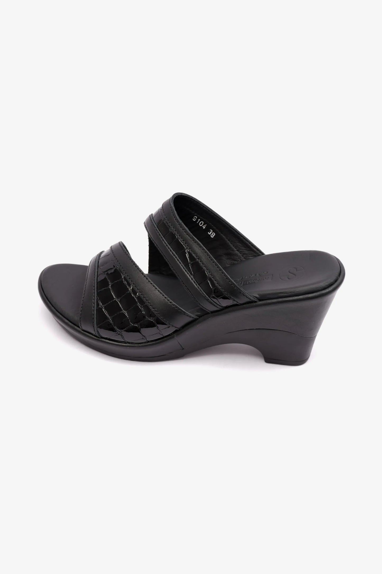 COMFORT PLUS EXTRA CUSHIONED HIGH HEEL WOMENS SANDAL BLACK - Seventy7