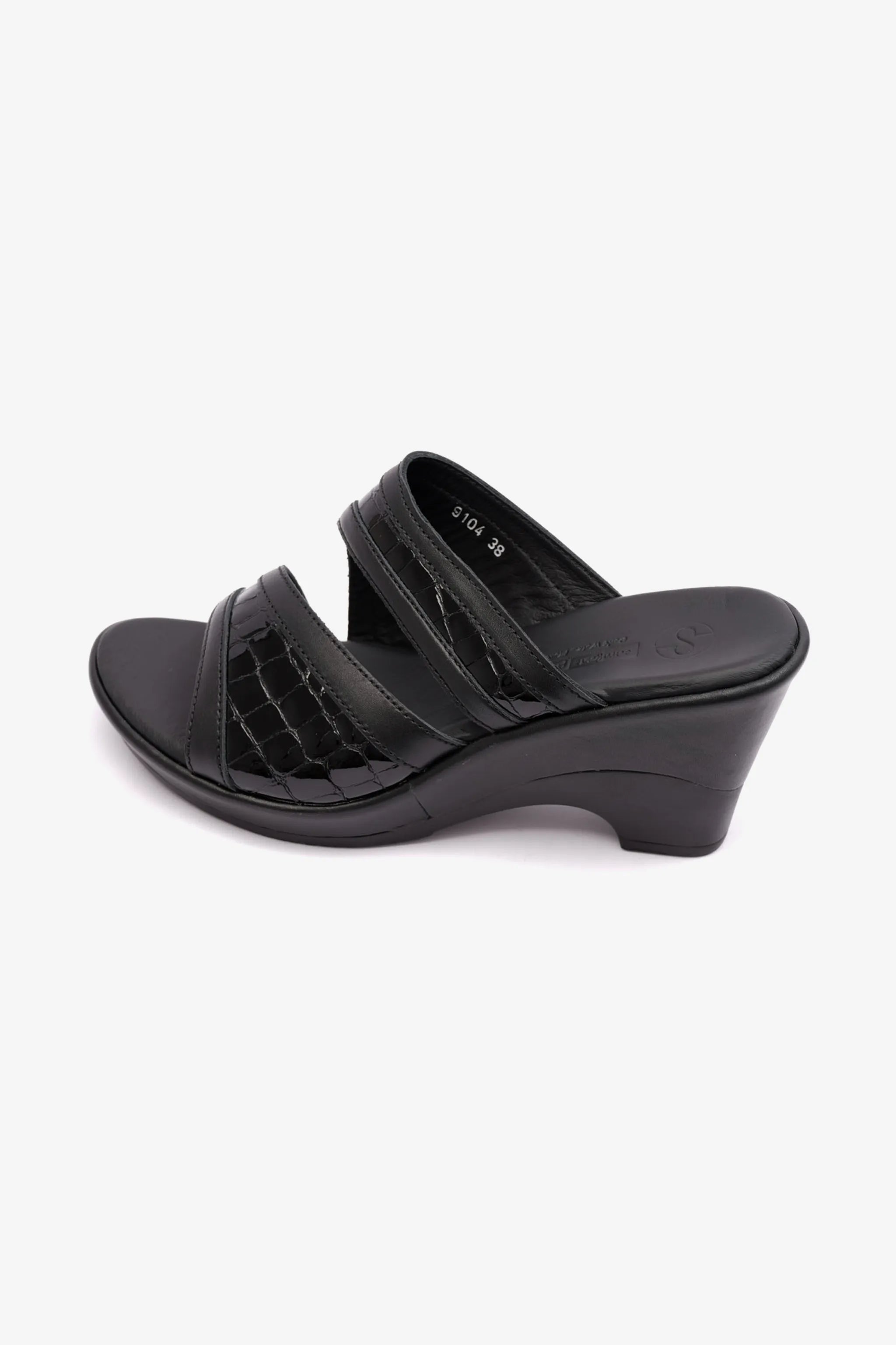 COMFORT PLUS EXTRA CUSHIONED HIGH HEEL WOMENS SANDAL BLACK - Seventy7