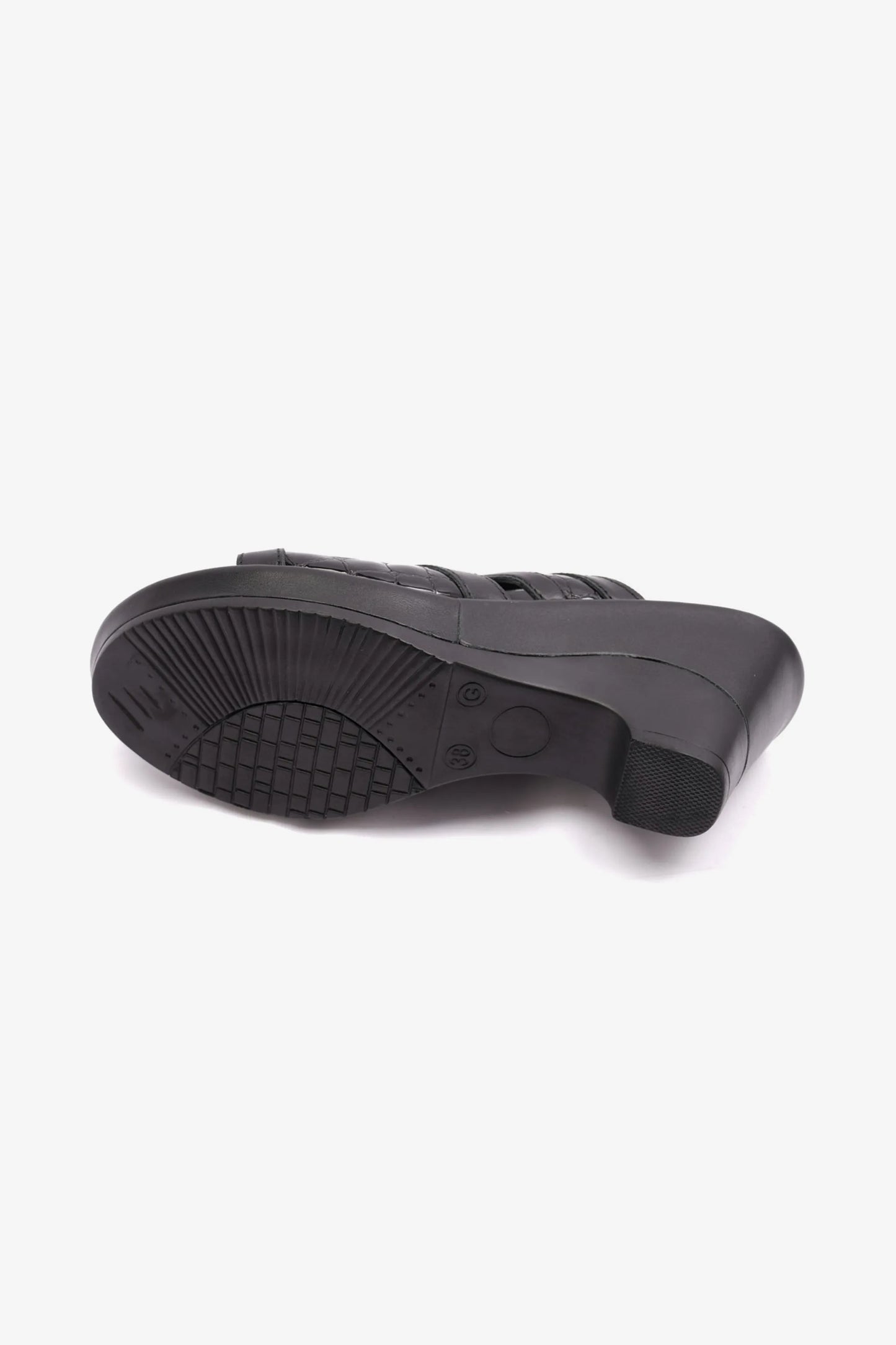COMFORT PLUS EXTRA CUSHIONED HIGH HEEL WOMENS SANDAL BLACK - Seventy7