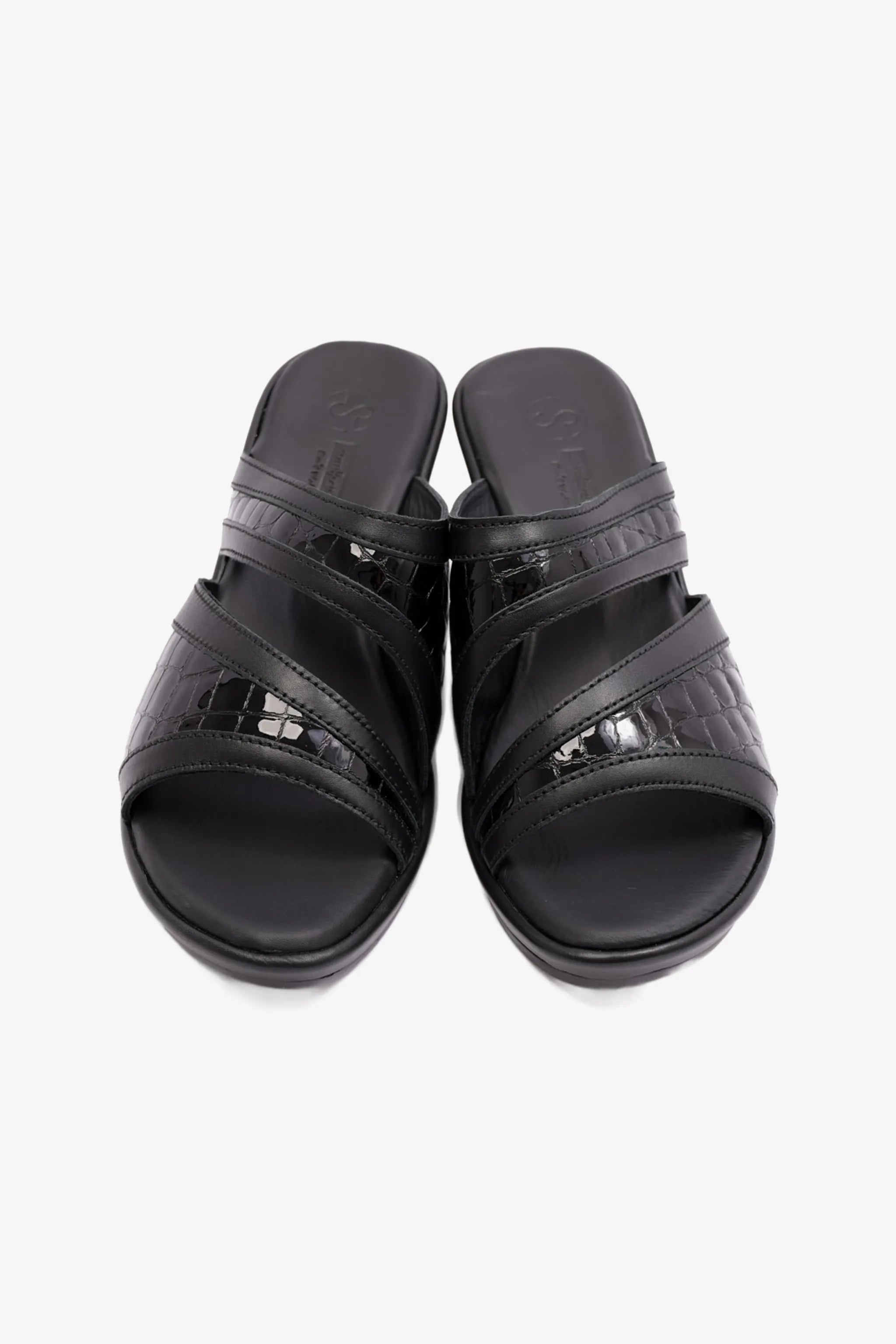 COMFORT PLUS EXTRA CUSHIONED HIGH HEEL WOMENS SANDAL BLACK - Seventy7