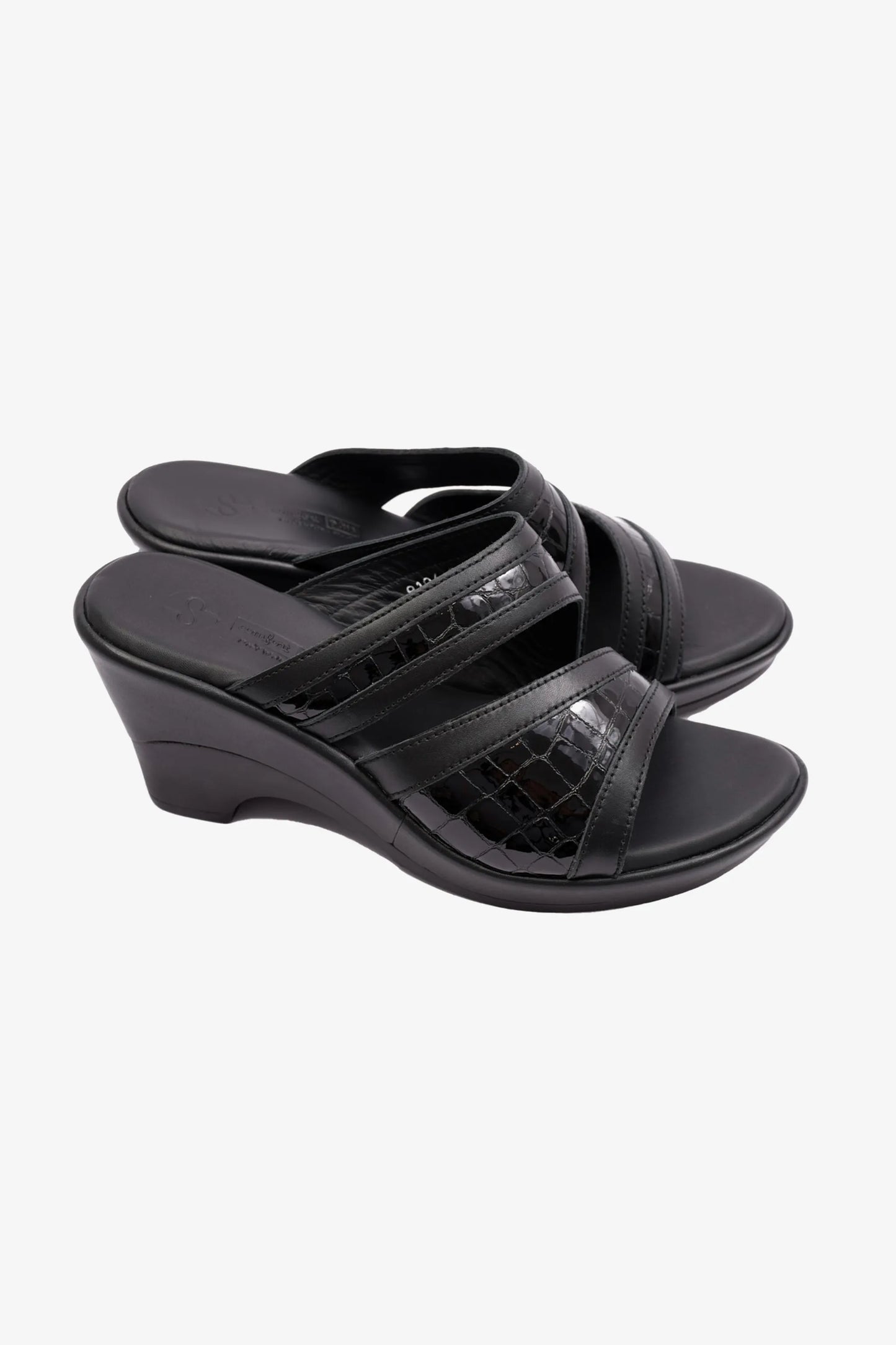 COMFORT PLUS EXTRA CUSHIONED HIGH HEEL WOMENS SANDAL BLACK - Seventy7
