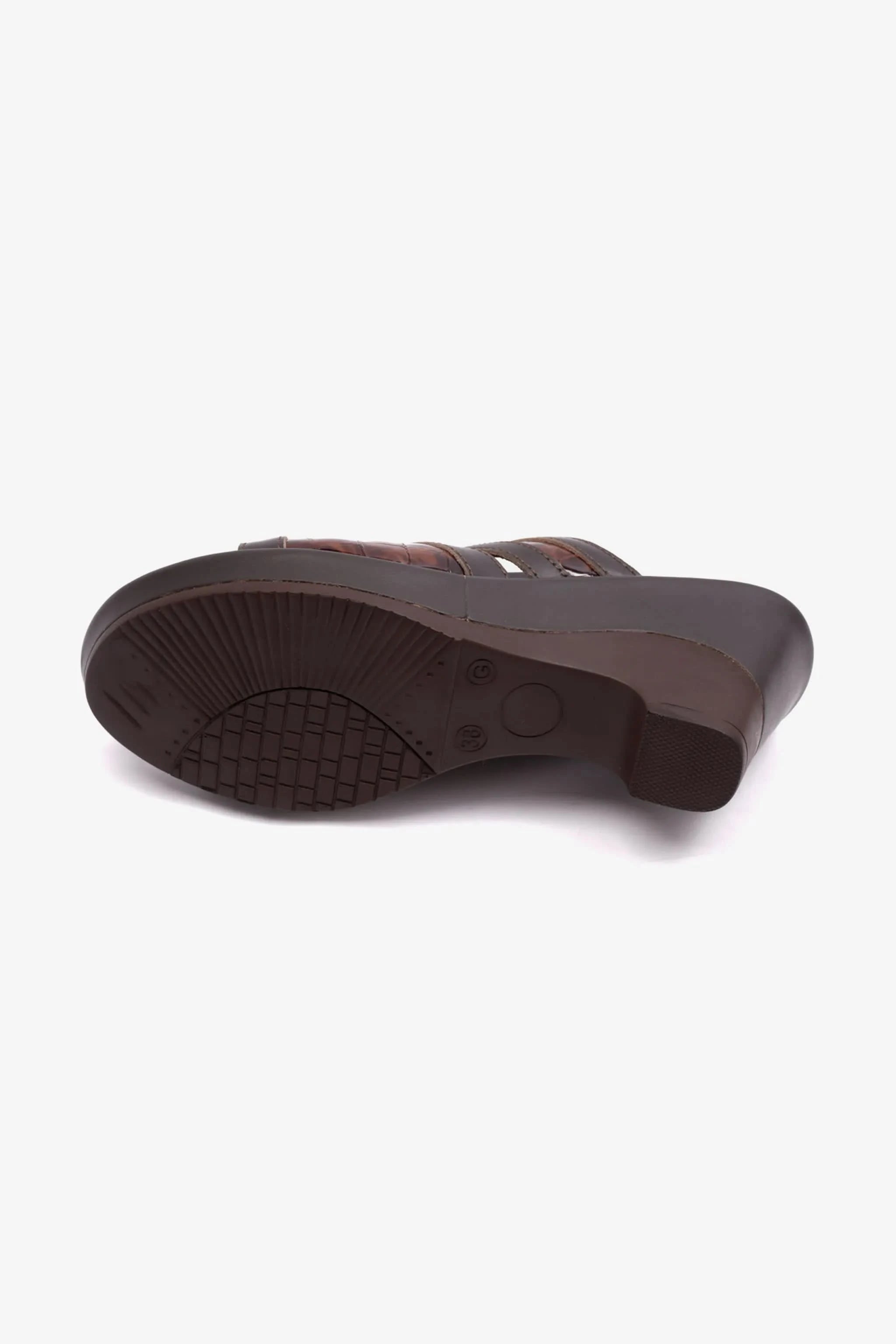 COMFORT PLUS EXTRA CUSHIONED HIGH HEEL WOMENS SANDAL BROWN - Seventy7