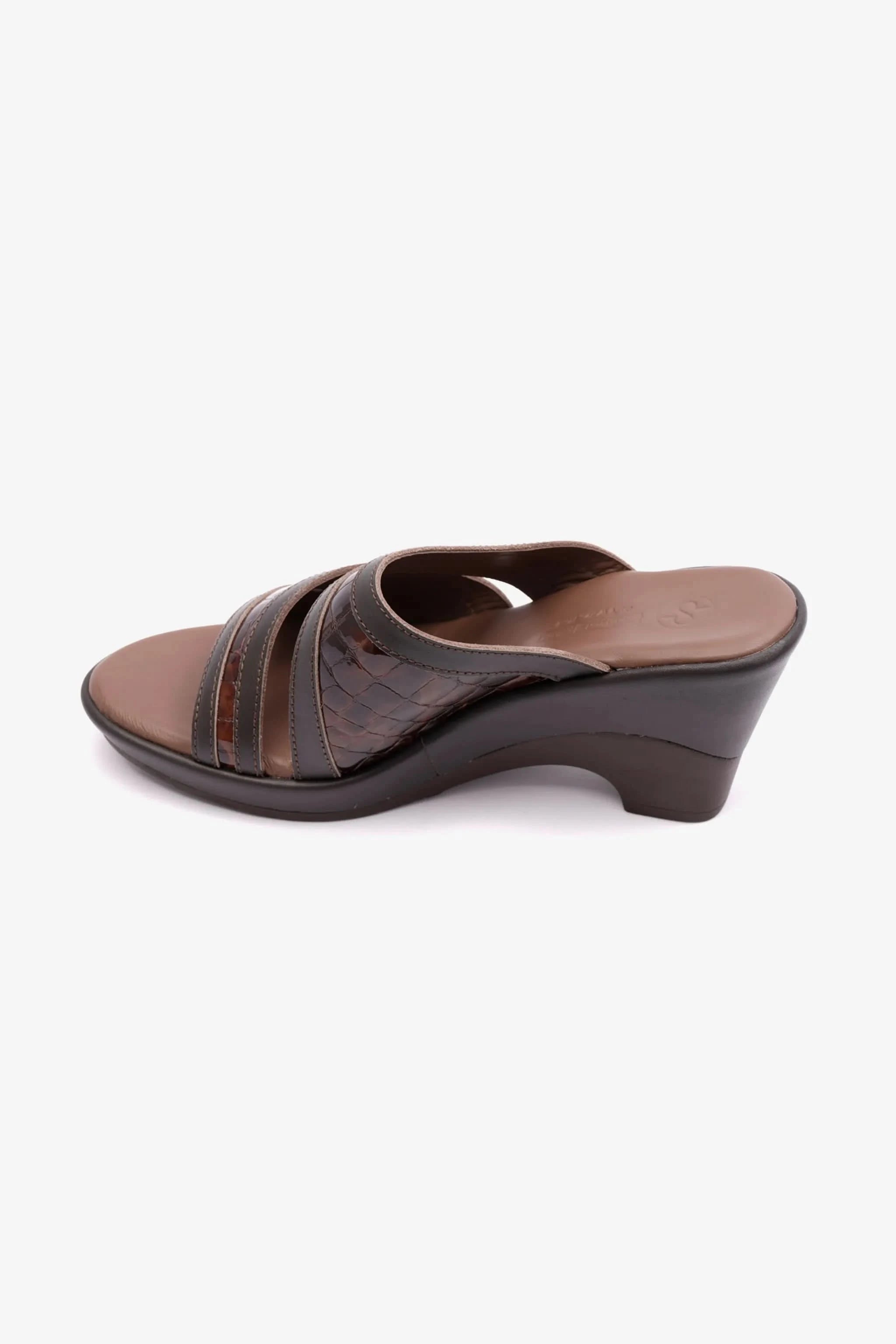 COMFORT PLUS EXTRA CUSHIONED HIGH HEEL WOMENS SANDAL BROWN - Seventy7