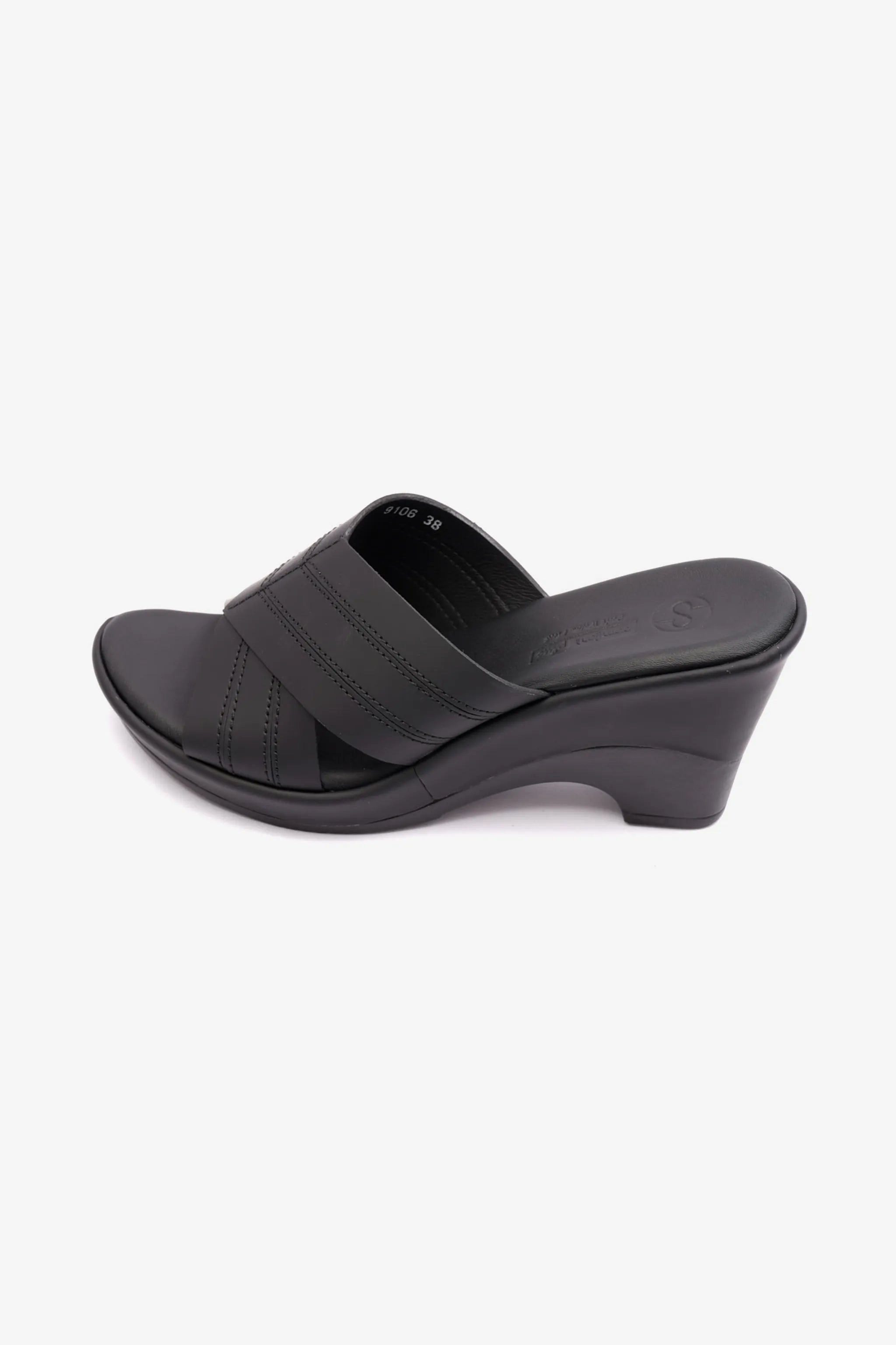 COMFORT PLUS WOMENS SANDAL WITH HIGH HEELS BLACK - Seventy7