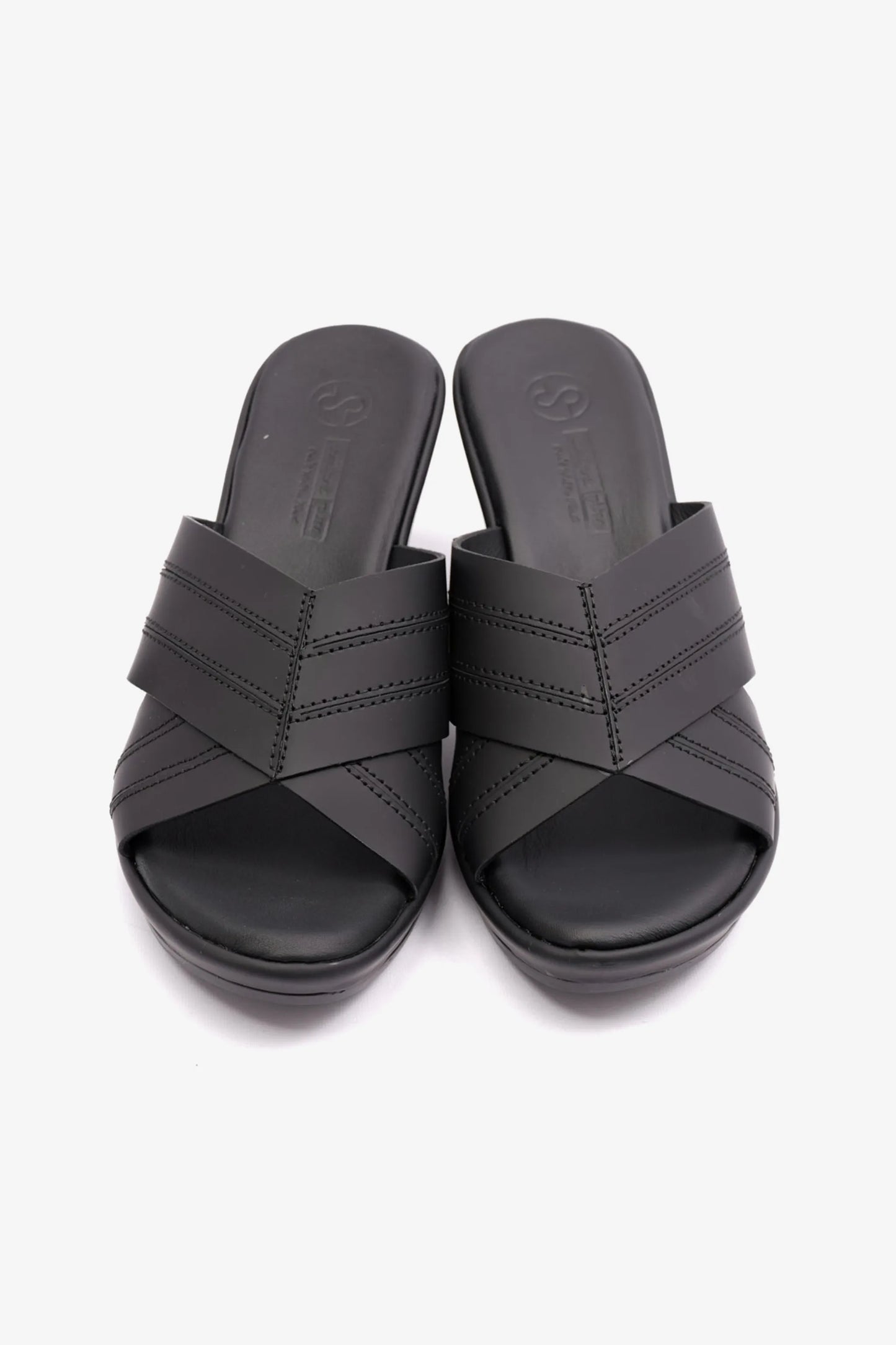 COMFORT PLUS WOMENS SANDAL WITH HIGH HEELS BLACK - Seventy7