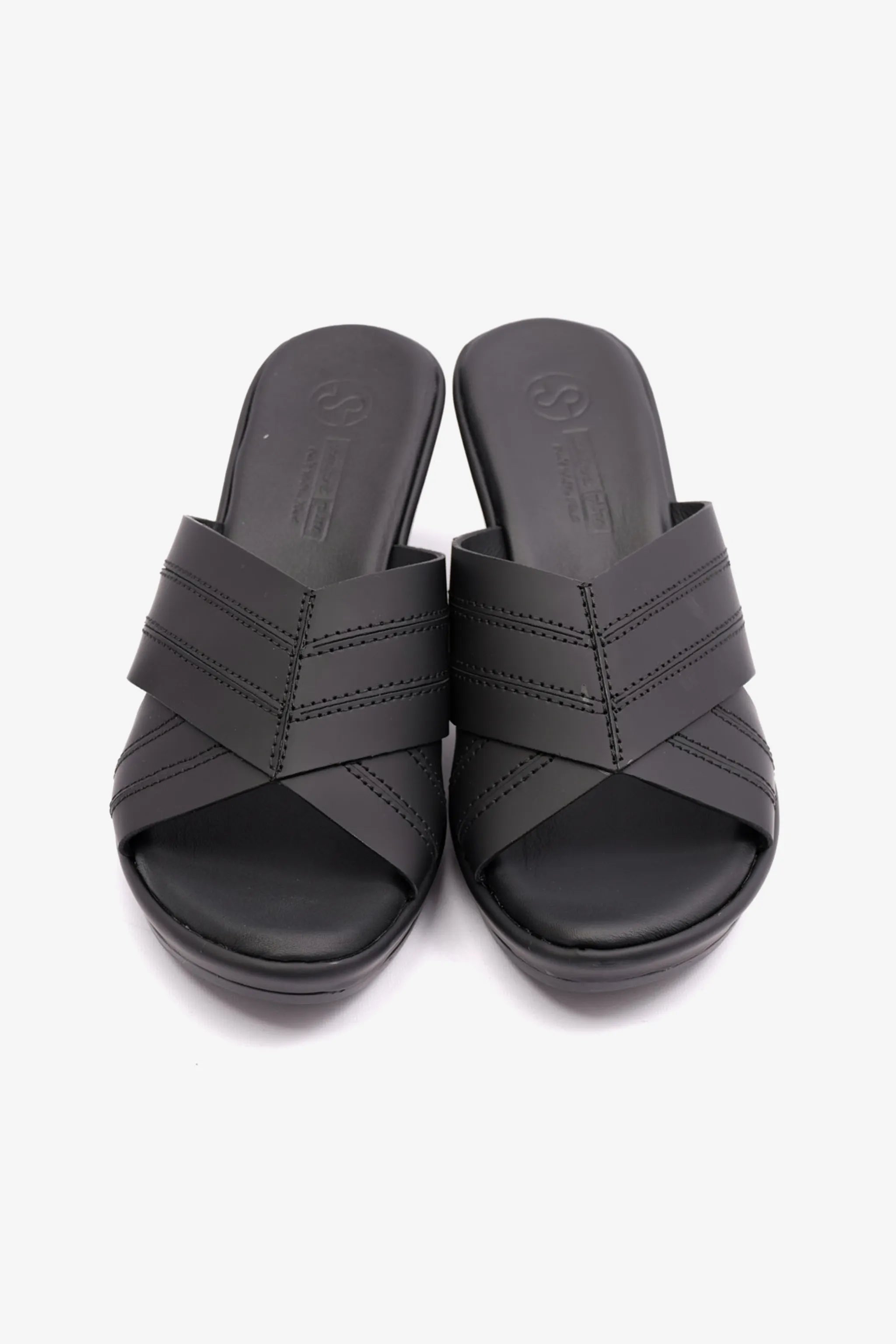 COMFORT PLUS WOMENS SANDAL WITH HIGH HEELS BLACK - Seventy7