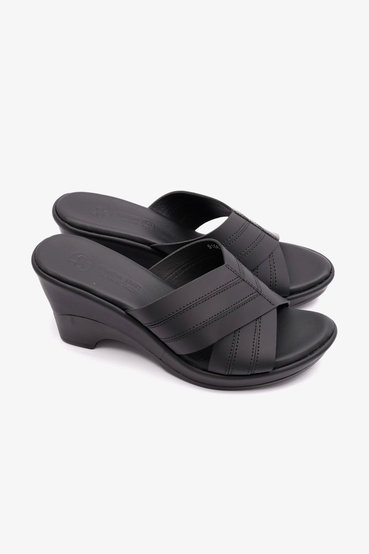 COMFORT PLUS WOMENS SANDAL WITH HIGH HEELS BLACK - Seventy7