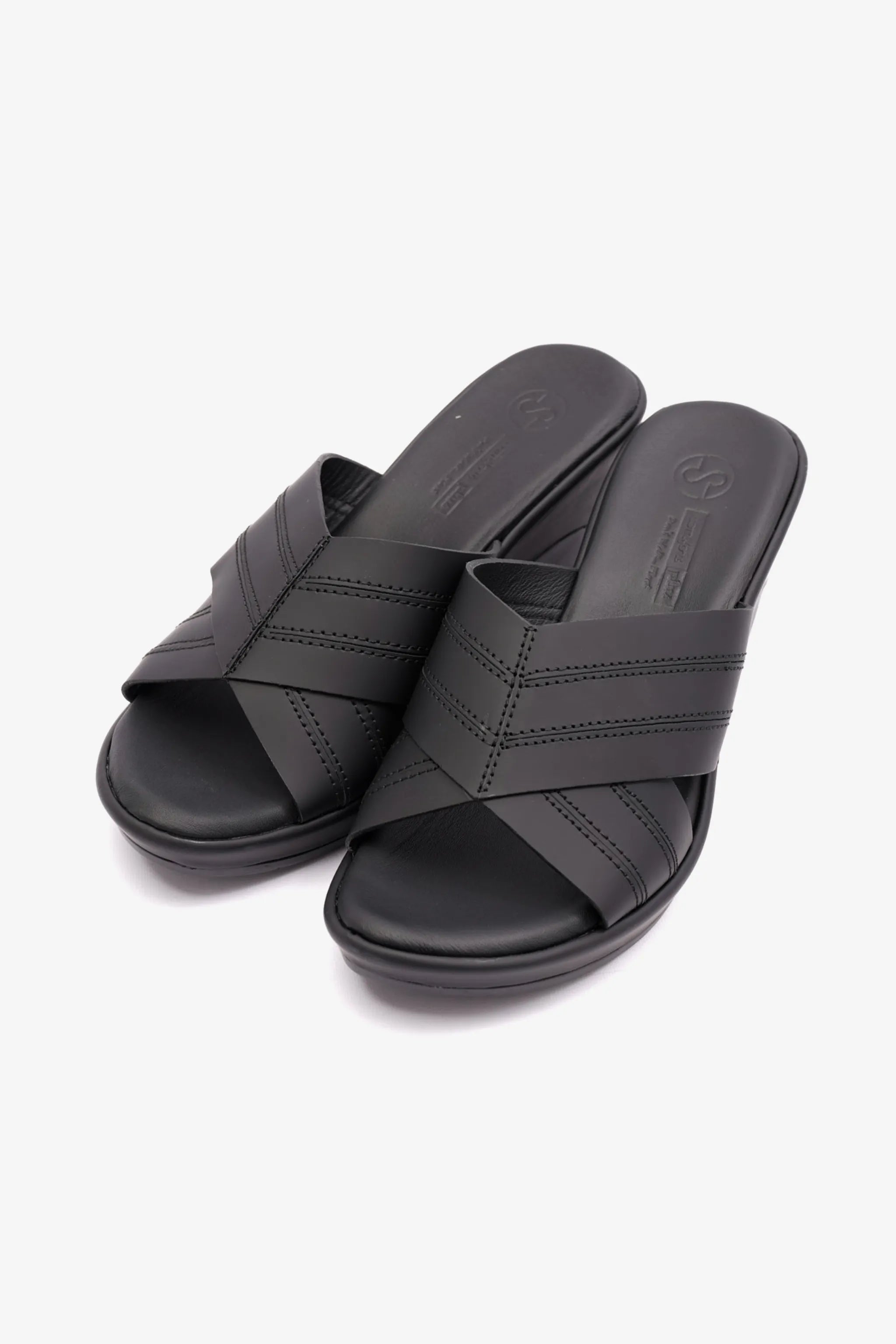 COMFORT PLUS WOMENS SANDAL WITH HIGH HEELS BLACK - Seventy7