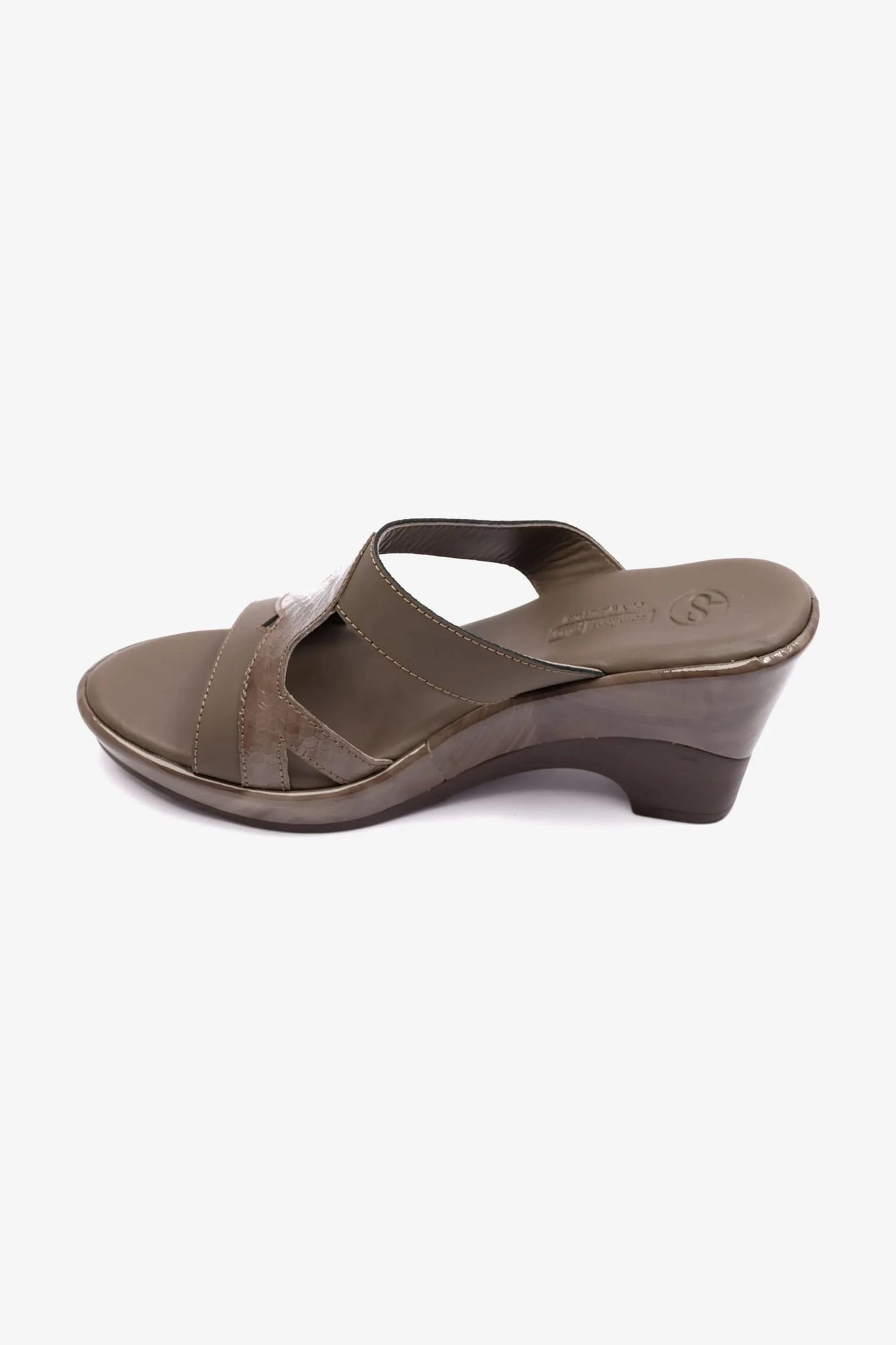 HIGH HEELS COMFORT PLUS MATT LEATHER LADIES SANDAL TRUFFLE - Seventy7