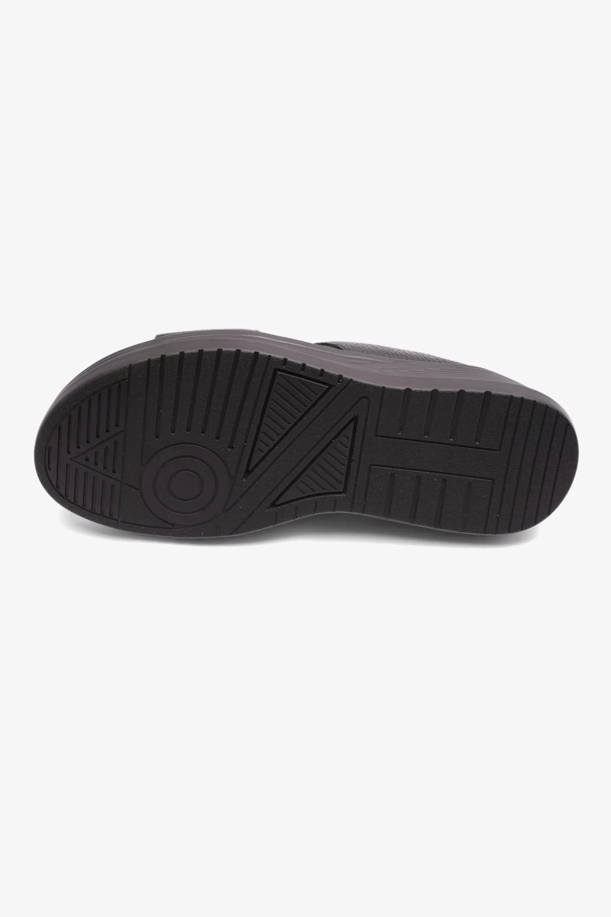 UOMO CAVAILER EMBOSSED LEATHER MENS SANDAL SUN BLACK - Seventy7