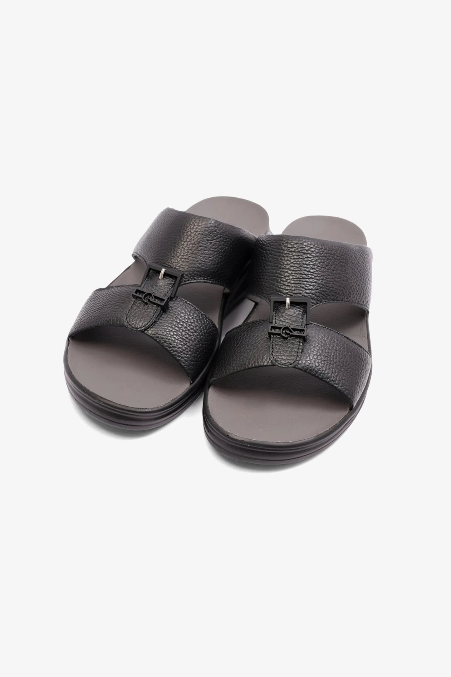 UOMO CAVAILER EMBOSSED LEATHER MENS SANDAL SUN BLACK - Seventy7
