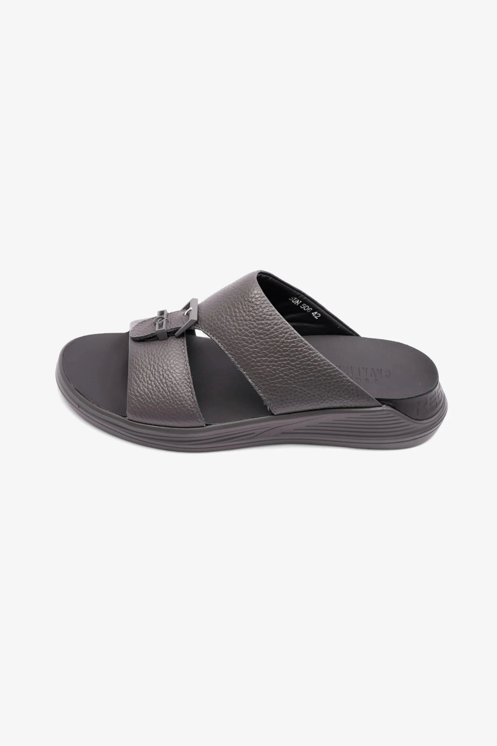 UOMO CAVAILER EMBOSSED LEATHER MENS SANDAL SUN ASFALTO - Seventy7