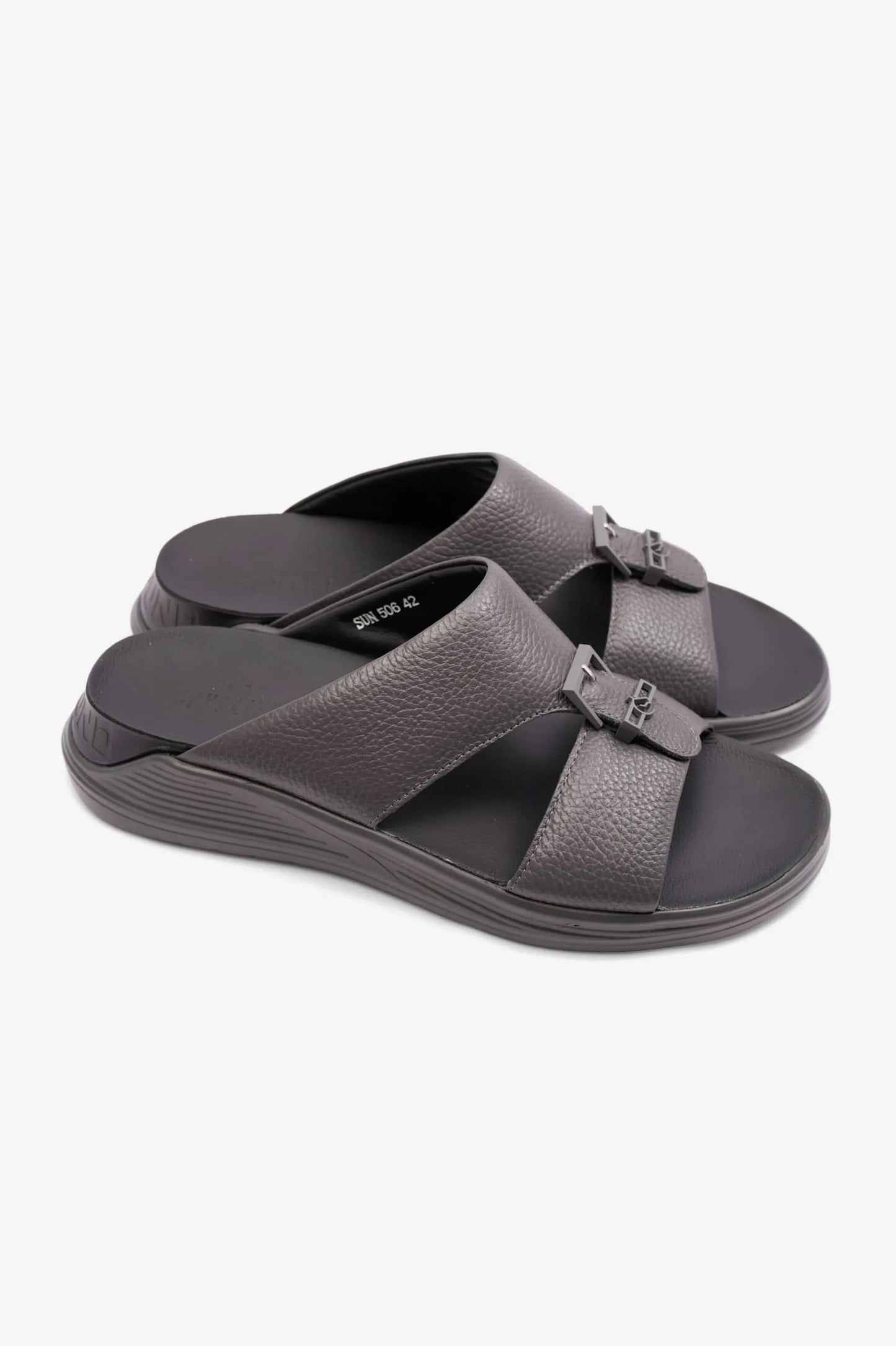 UOMO CAVAILER EMBOSSED LEATHER MENS SANDAL SUN ASFALTO - Seventy7