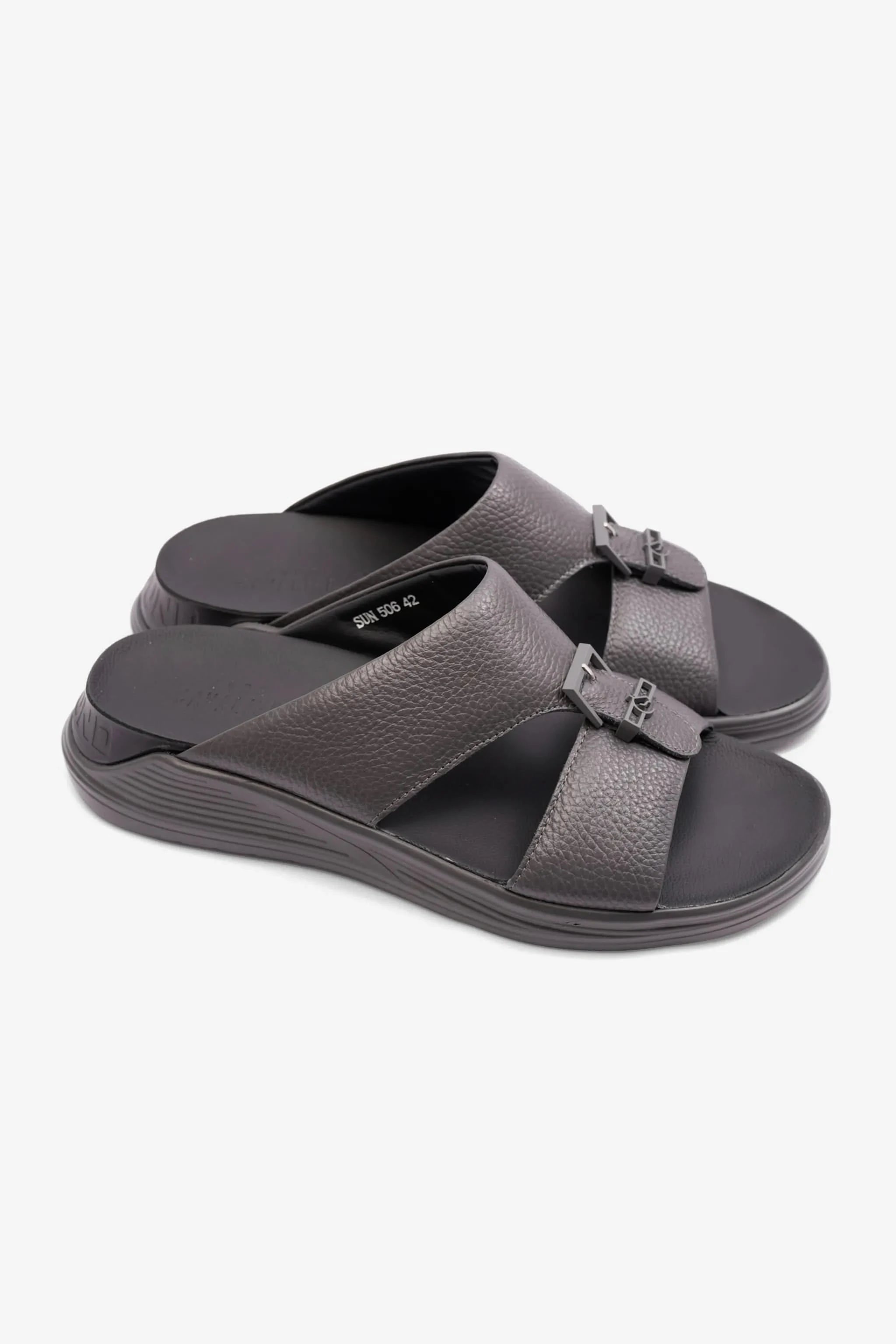 UOMO CAVAILER EMBOSSED LEATHER MENS SANDAL SUN ASFALTO - Seventy7